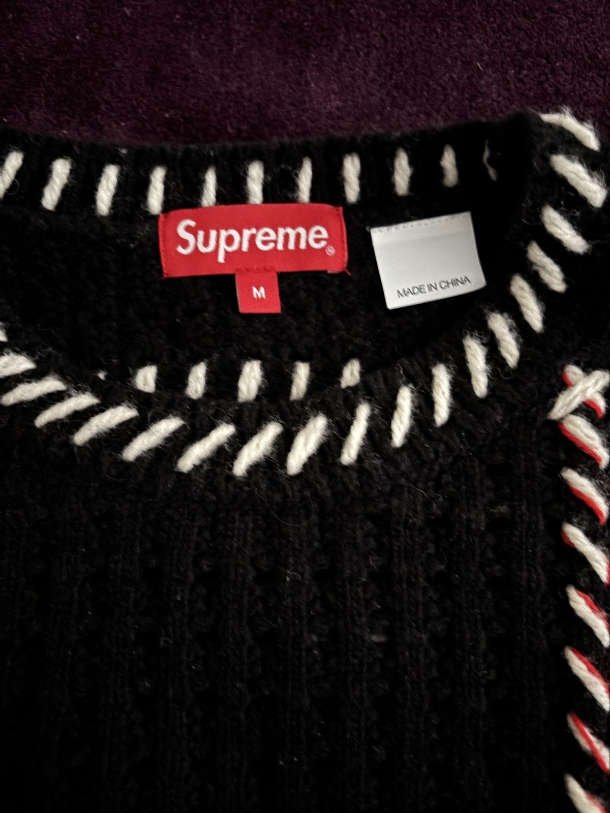 Supreme Supreme Quilt Stitch Sweater Black (SS23) Size US M / EU 48-50 / 2 - 3 Thumbnail