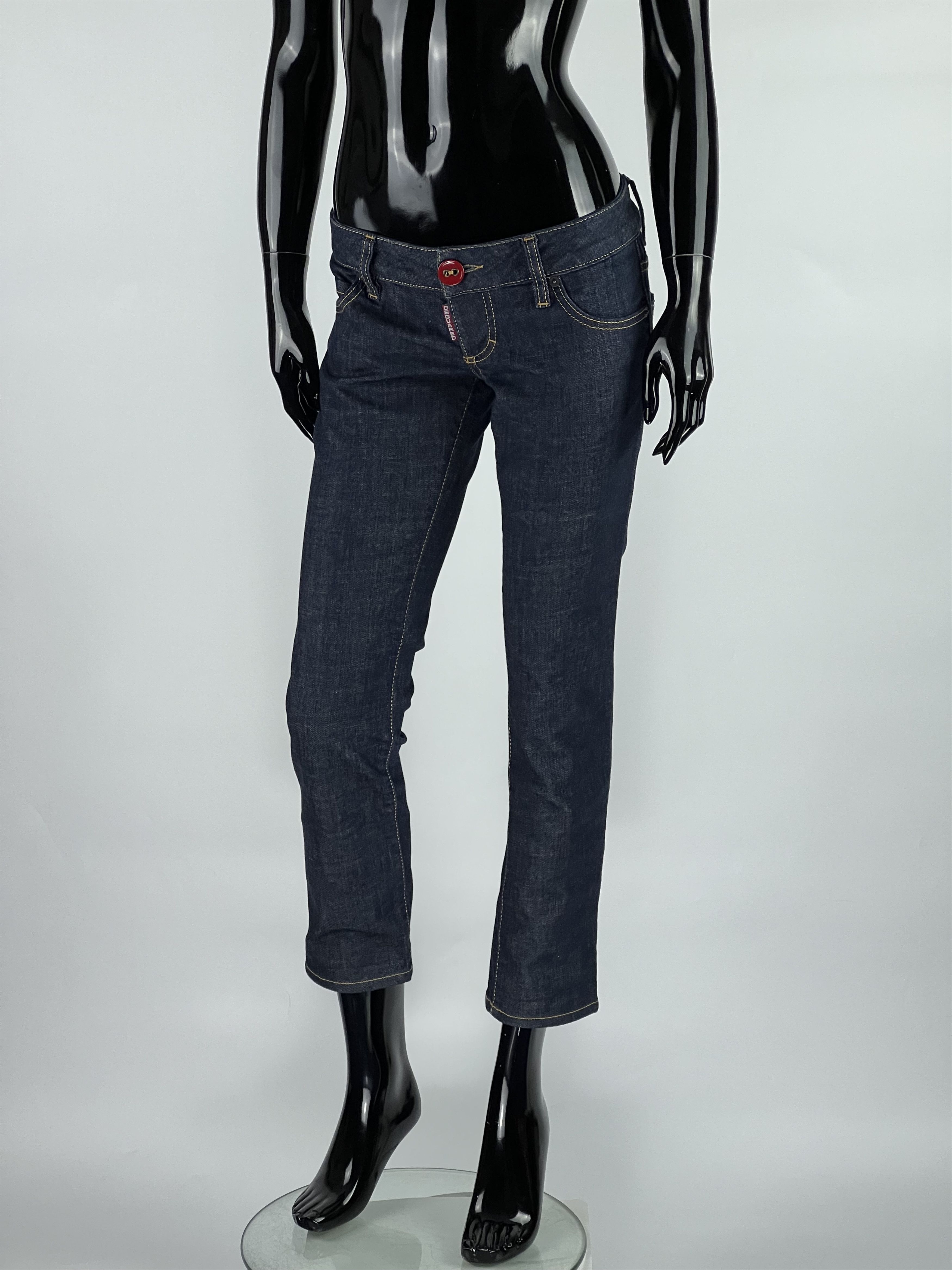 Dsquared2 Dsquared2 Blue Cropped Low Rise Skinny Jeans Size IT42 Size 28" / US 6 / IT 42 - 1 Thumbnail