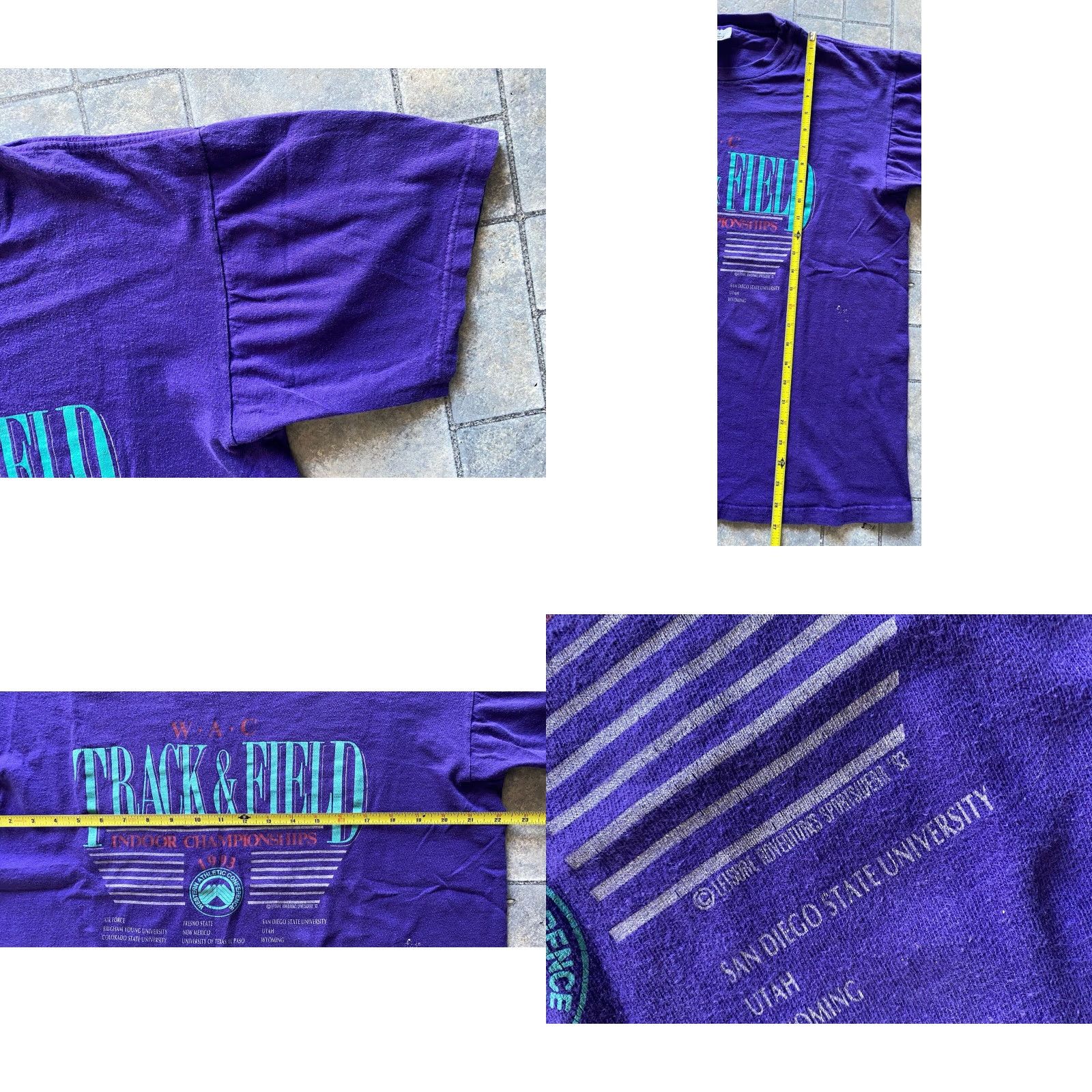 Lee VINTAGE Lee Sport T Shirt Men’s L Purple WAC Track & Field Championships 1990s Mens Size US L / EU 52-54 / 3 - 8 Thumbnail