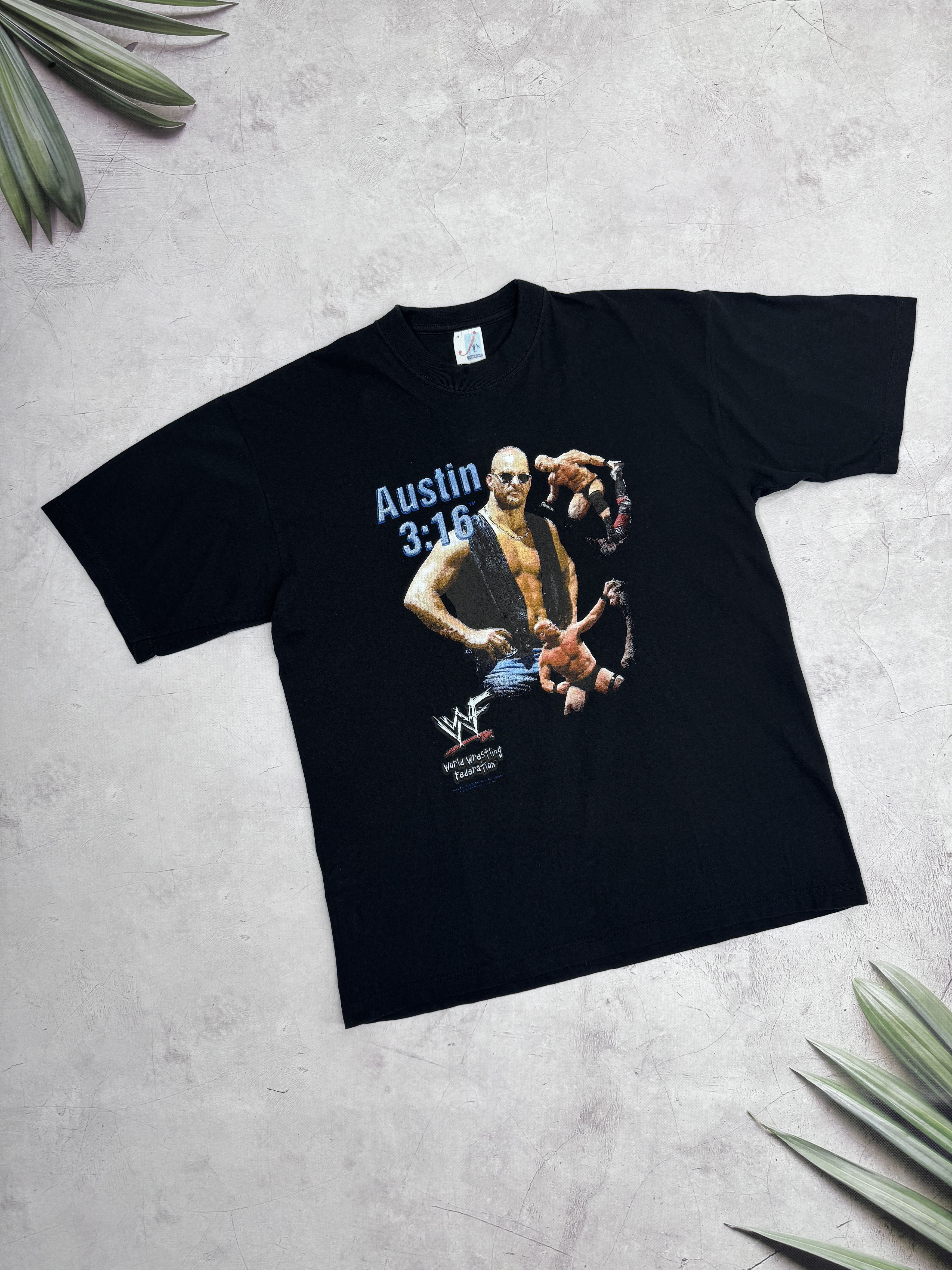 image of Vintage Stone Cold Steve Austin Shirt Wwf 1998 Wwe in Black, Men's (Size Medium)