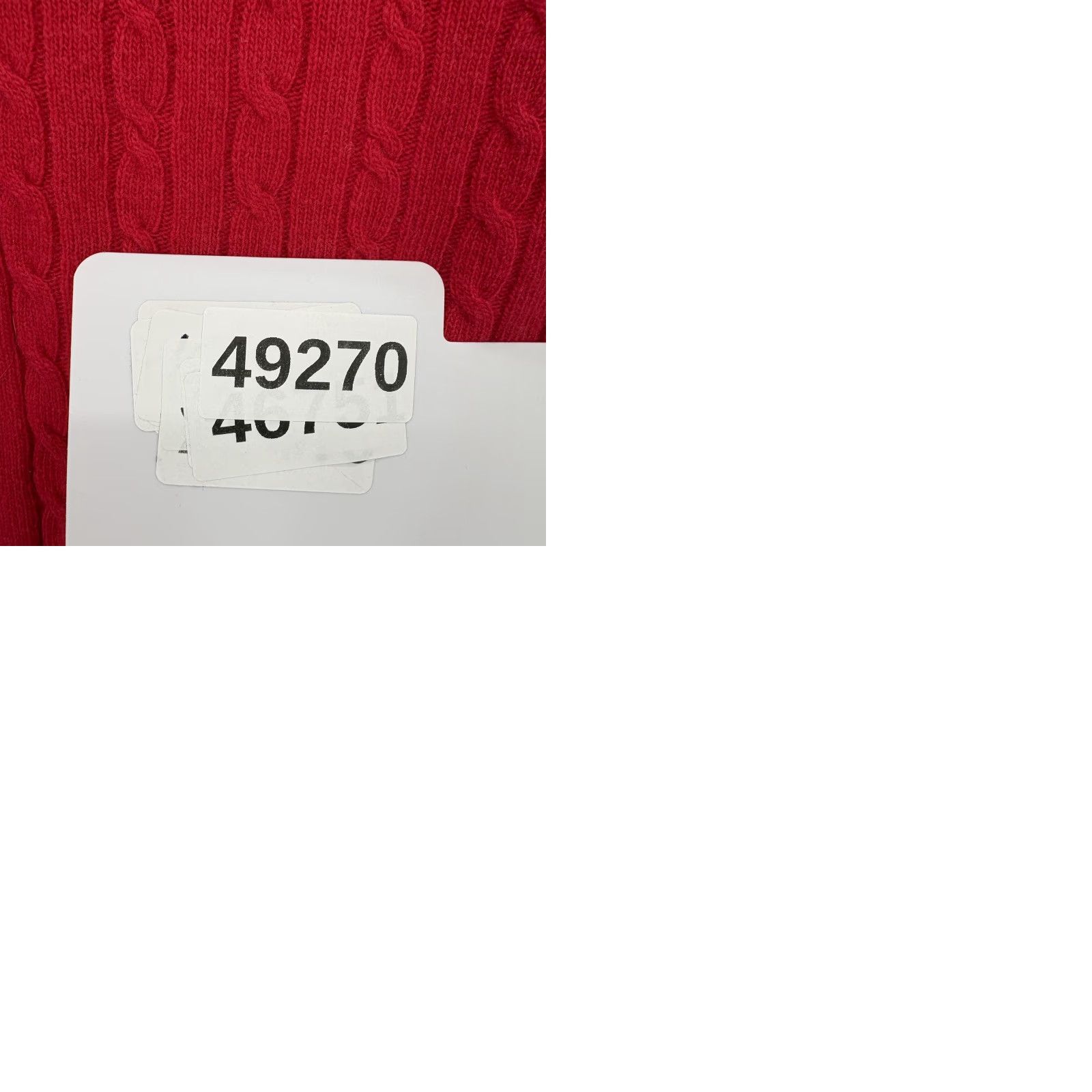 J.Crew J.CREW Sweater Womens Red Cable-Knit V-Neck Wool Cashmere Raglan Pullover Size L / US 10 / IT 46 - 9 Thumbnail