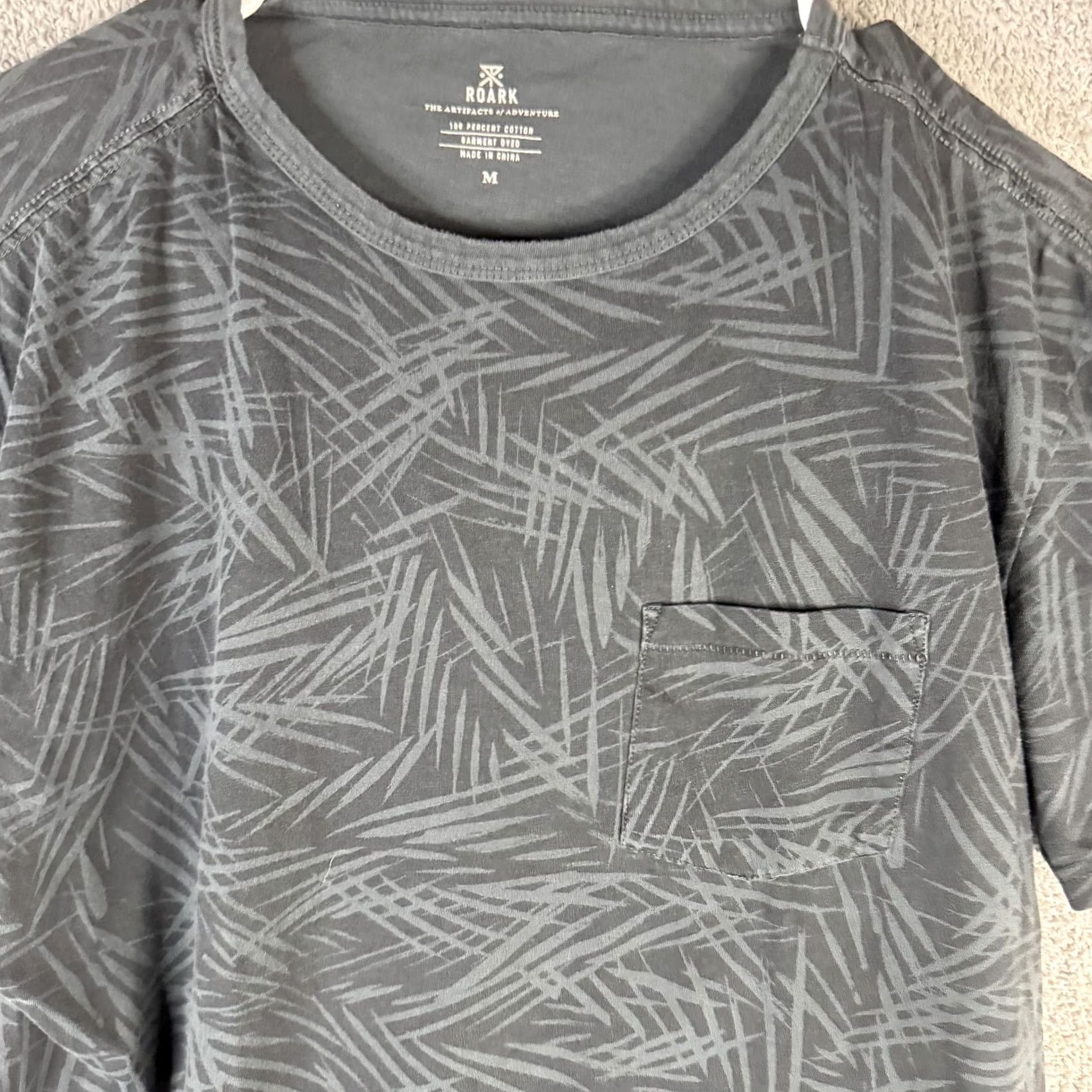 Roark Roark Mens T-Shirt Short Sleeve Crew Neck Pocket Geometric Print Gray M Shirt Casual Size US M / EU 48-50 / 2 - 5 Thumbnail