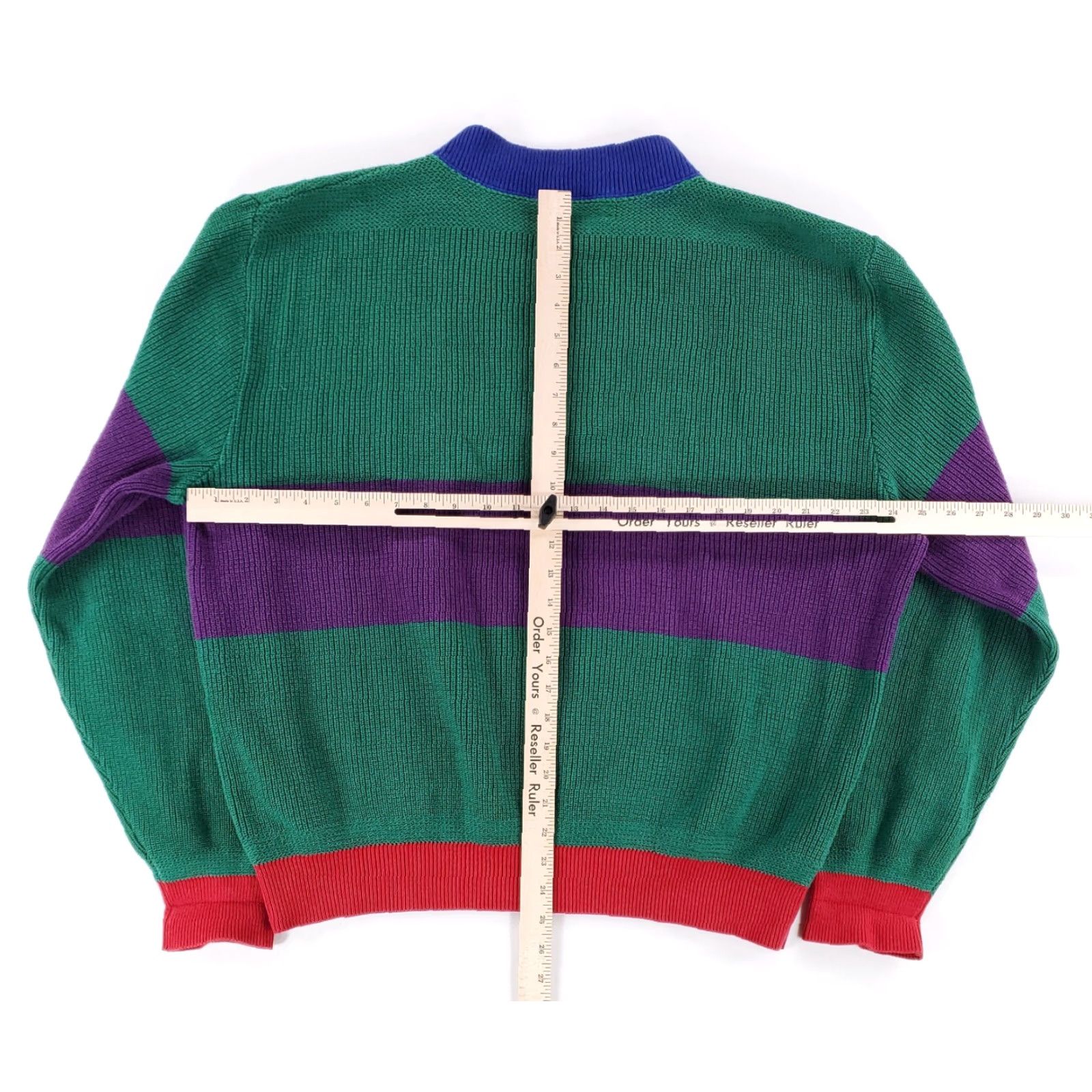 Lands' End Lands' End 5 Button Henley Cotton Sweater Color Block Made USA Mens L Multicolor Shirt Men L Size US L / EU 52-54 / 3 - 4 Thumbnail