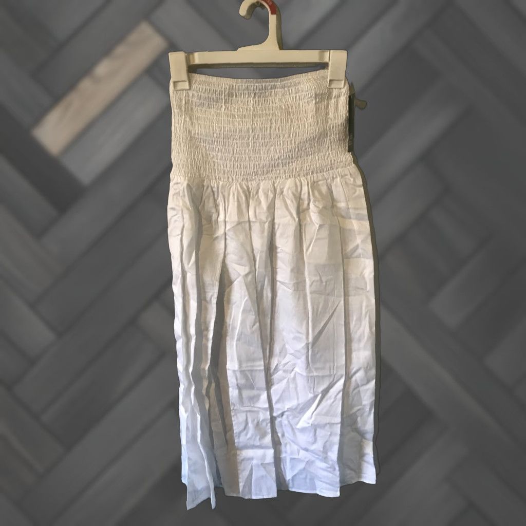 Vintage Wild Fable Womens 2XS White Maxi Skirt Slit Bohemian Side Slit Casual Party/Cocktail Travel Machine Washable Cotton Skirt Womens XS? Size 24" / US 00 / IT 34 - 1 Thumbnail
