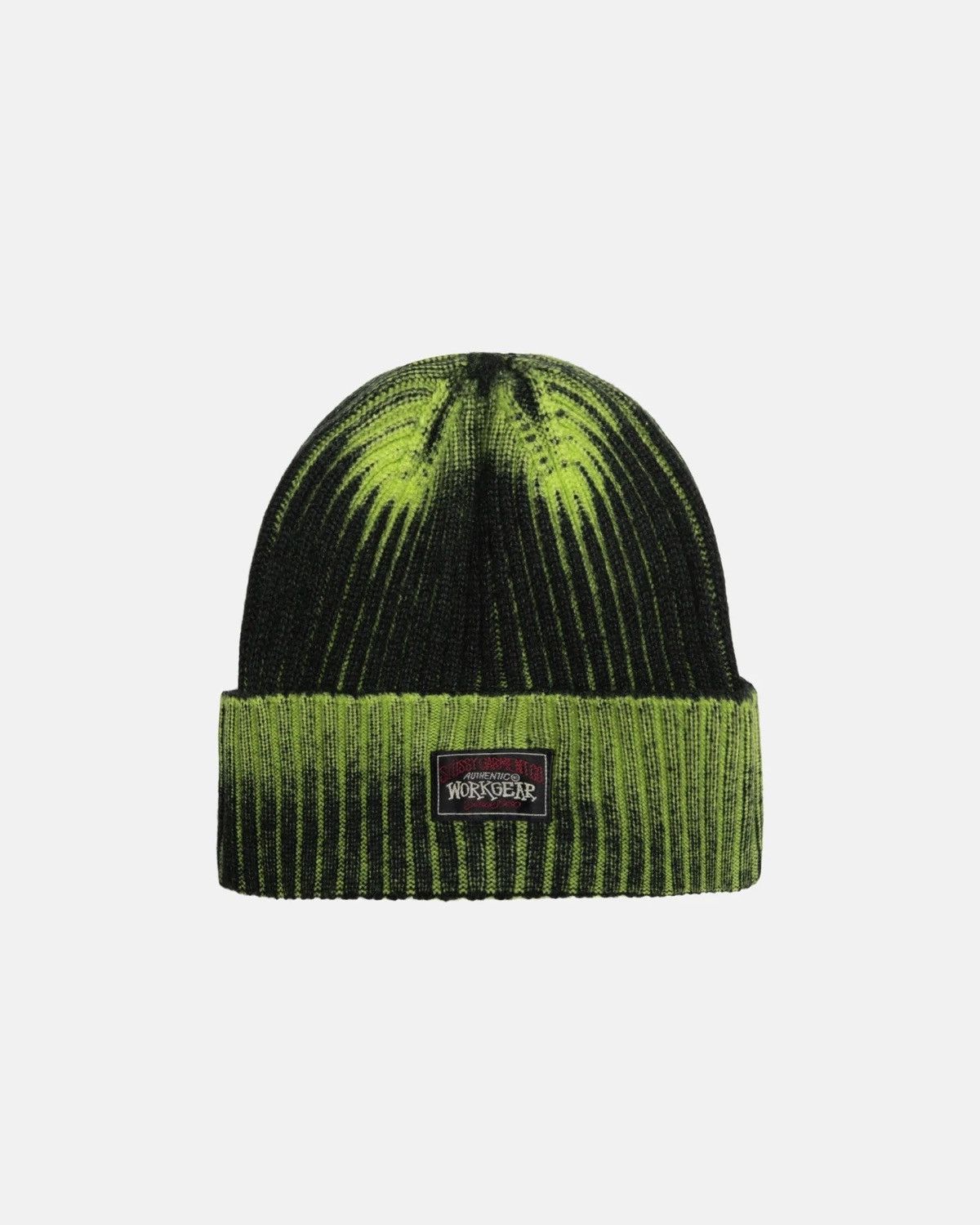 Stussy CUFF BEANIE WORKGEAR SPRAY Lime | Grailed