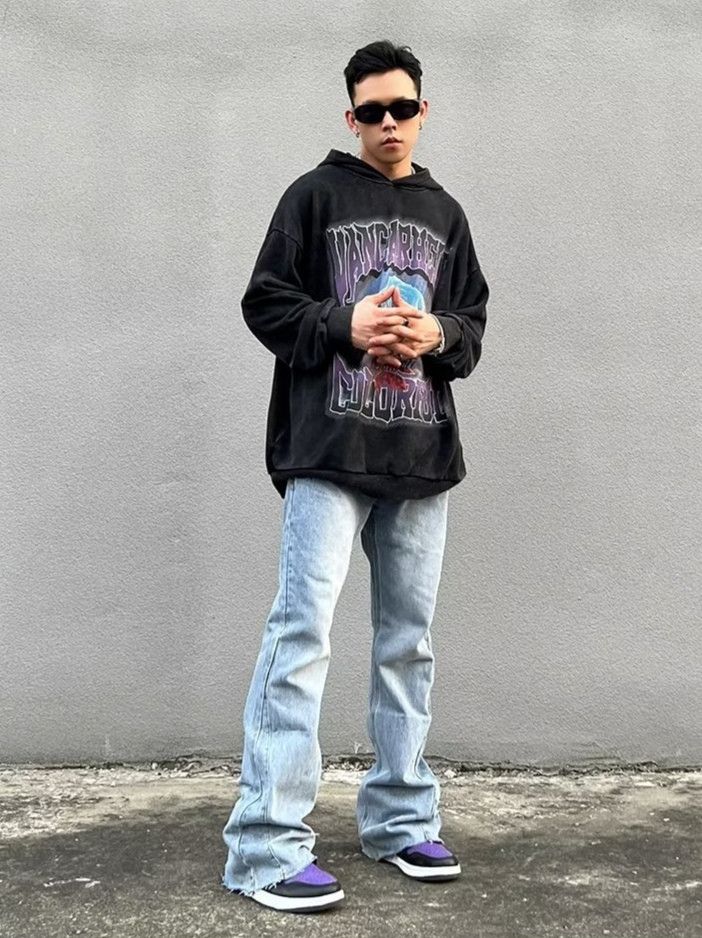 Japanese Brand × Jean Y2K Retro Washed Zipper Baggy Jeans Size US 34 / EU 50 - 4 Thumbnail