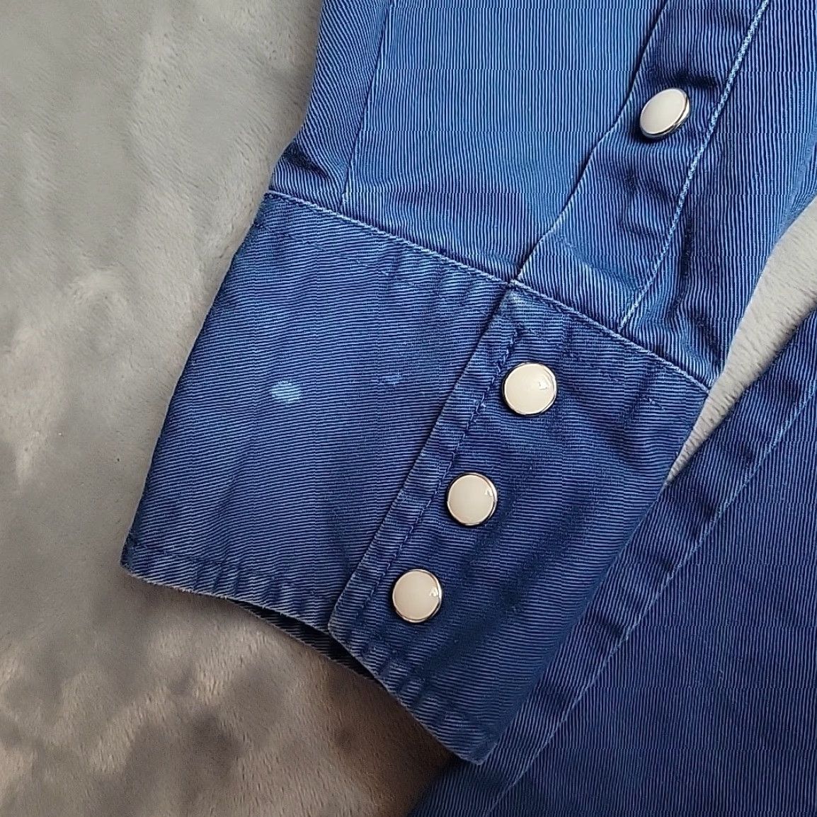 Wrangler VTG Wrangler Shirt Mens Large Blue Brush Popper Pearl Snap Long Sleeve Western Size US L / EU 52-54 / 3 - 3 Thumbnail