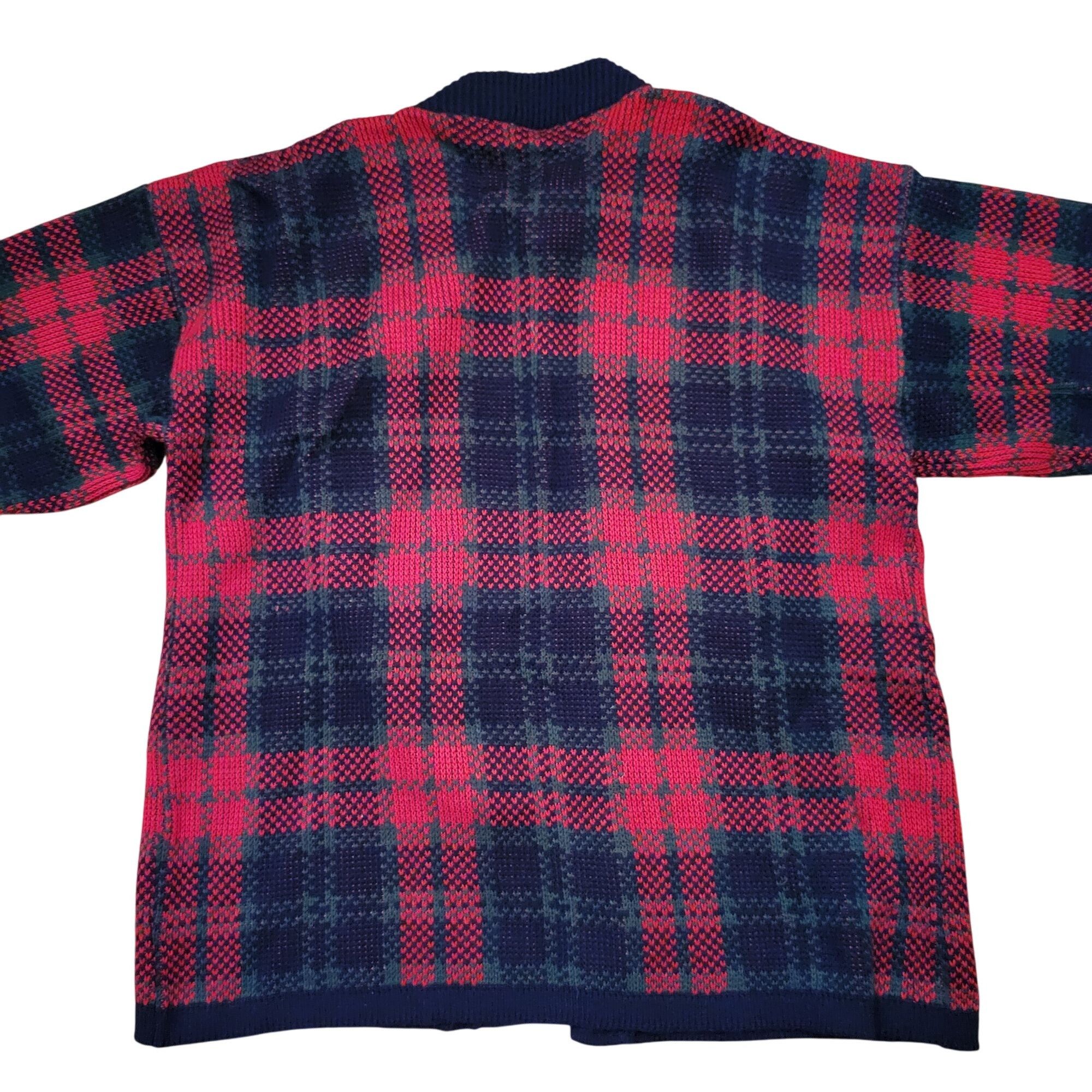 Other Vintage Rannoch Tartan Plaid Cardigan Sweater S Red Navy Acr Size S / US 4 / IT 40 - 6 Thumbnail