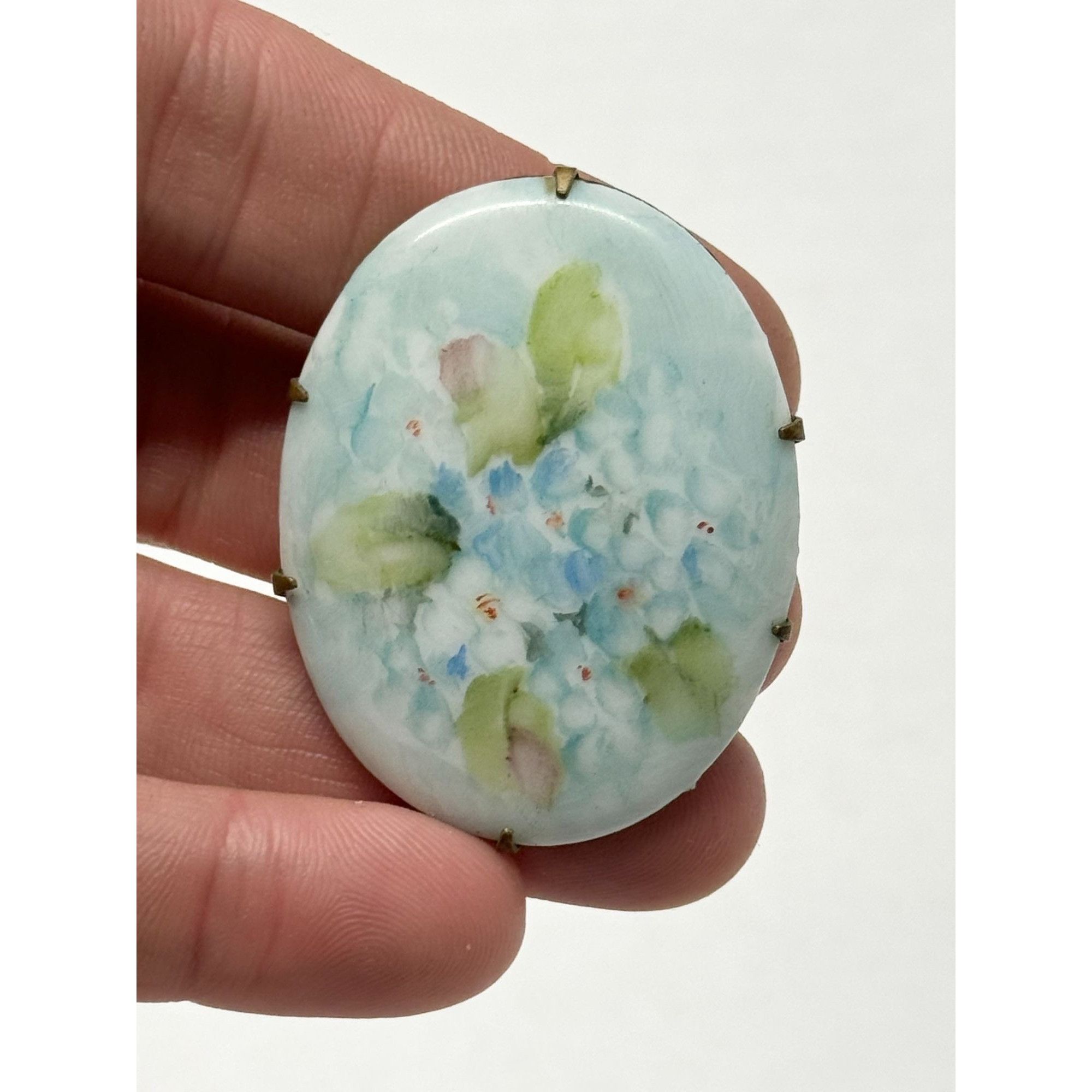 Vintage Estate porcelain flower brooch pin Size ONE SIZE - 2 Thumbnail