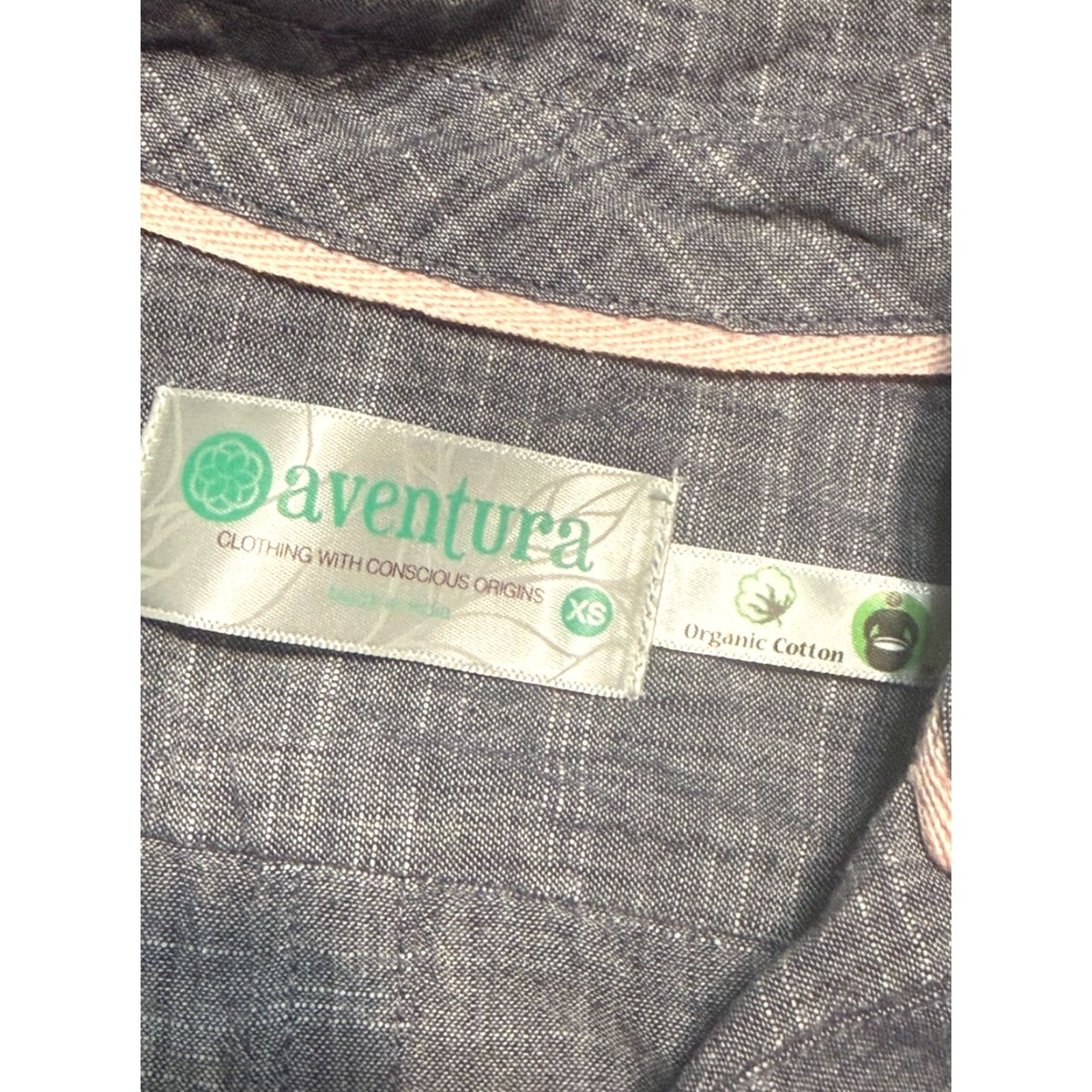 Vintage Aventura Shirt Women's Medium Gray Long Sleeve Pocket Button Up Shirt Size M / US 6-8 / IT 42-44 - 5 Thumbnail
