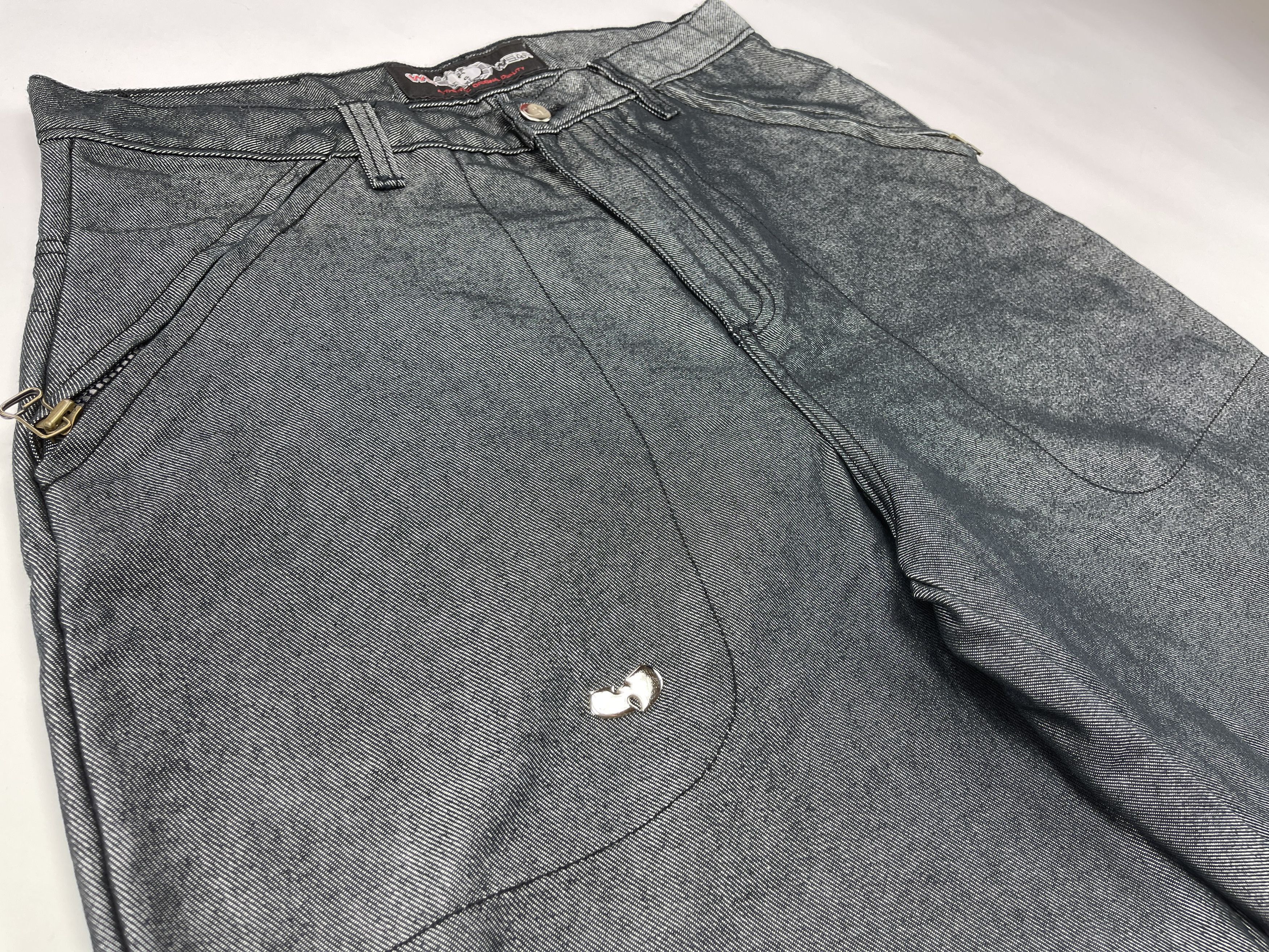 Wu-Tang Clan WU WEAR jeans, shiny gray silver metallic vintage hip hop 32 Size US 32 / EU 48 - 13 Thumbnail