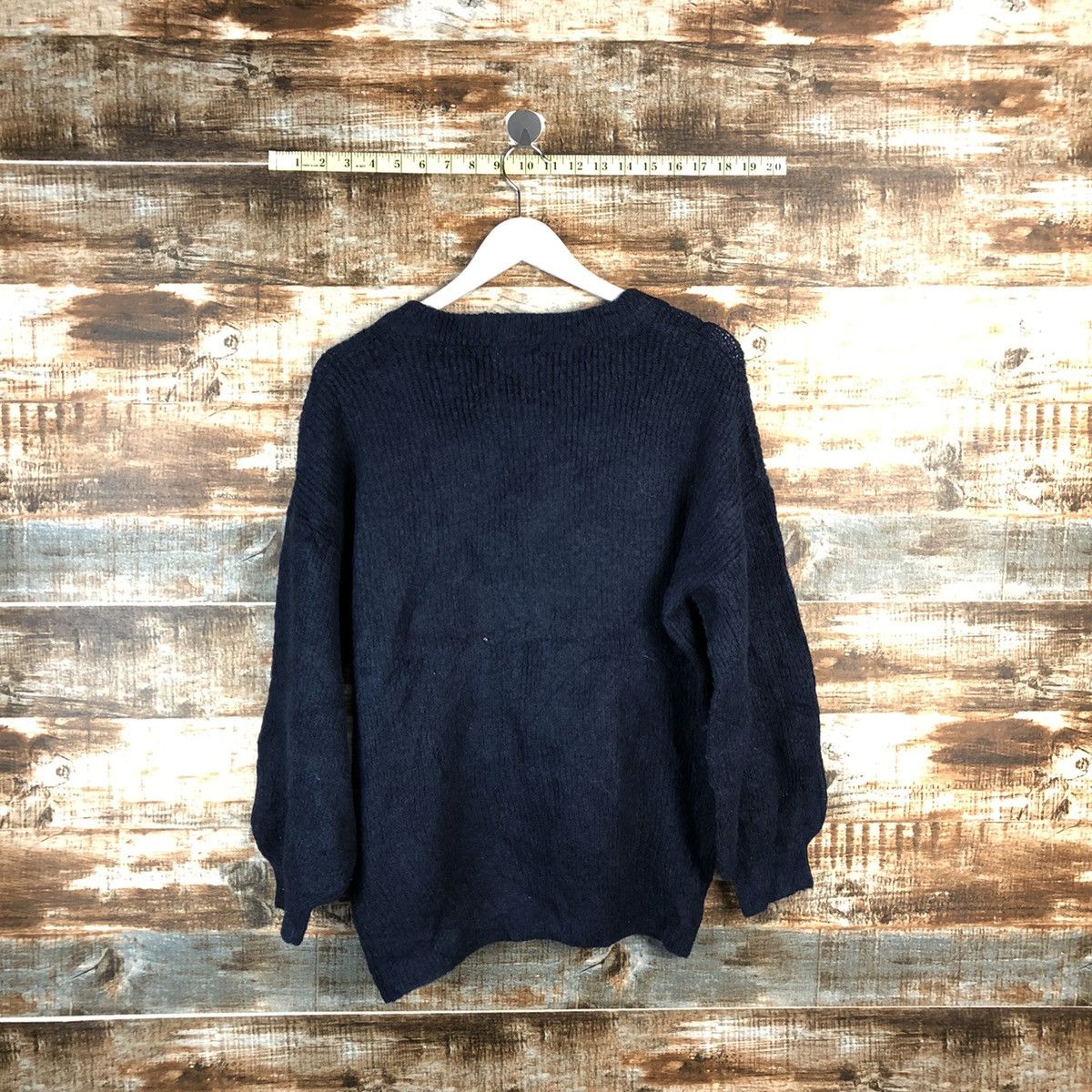 Japanese Brand Colza Dark Blue Cardigan Knitwear #A2201 Size US M / EU 48-50 / 2 - 12 Thumbnail