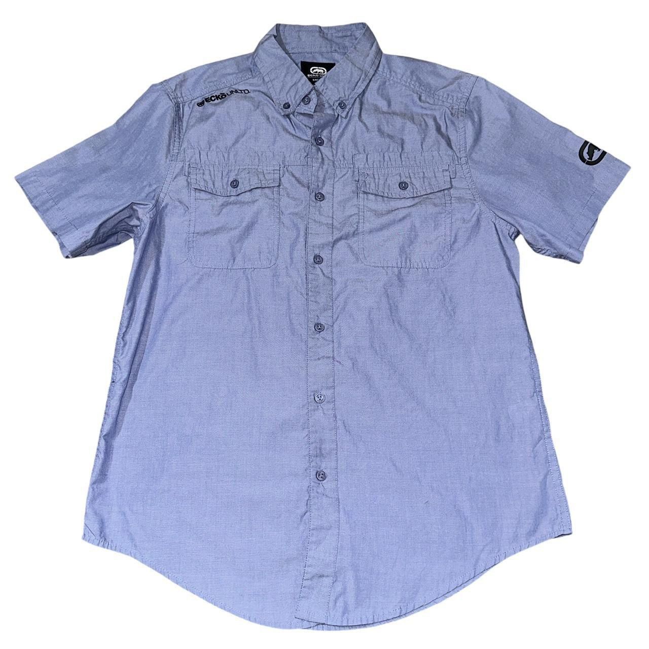 Ecko Unltd. ecko unltd button down shirt mens med blue short sleeve Y2K Size US M / EU 48-50 / 2 - 1 Thumbnail