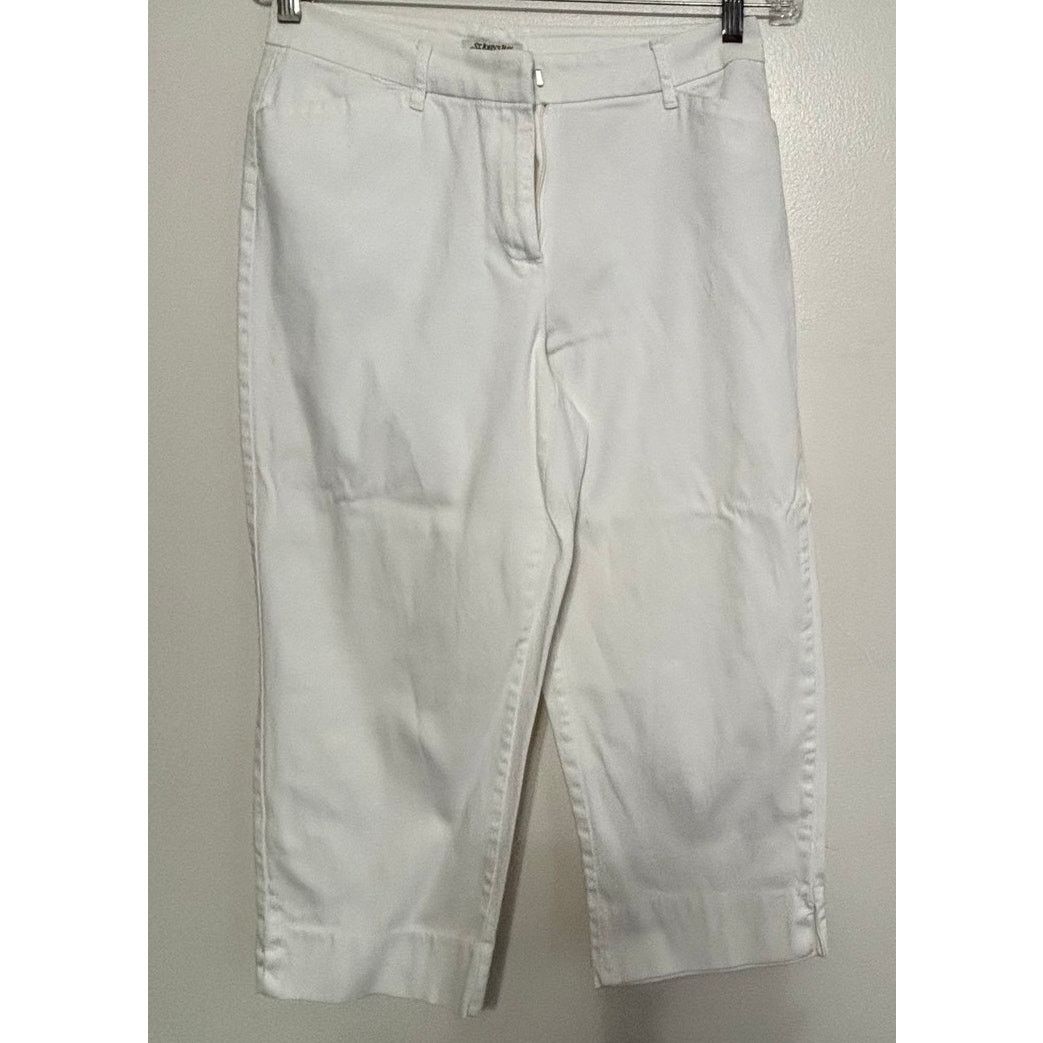 Other St Johns Bay White Capri Pants Stretch Size 6 Cotton Size 28" / US 6 / IT 42 - 1 Thumbnail
