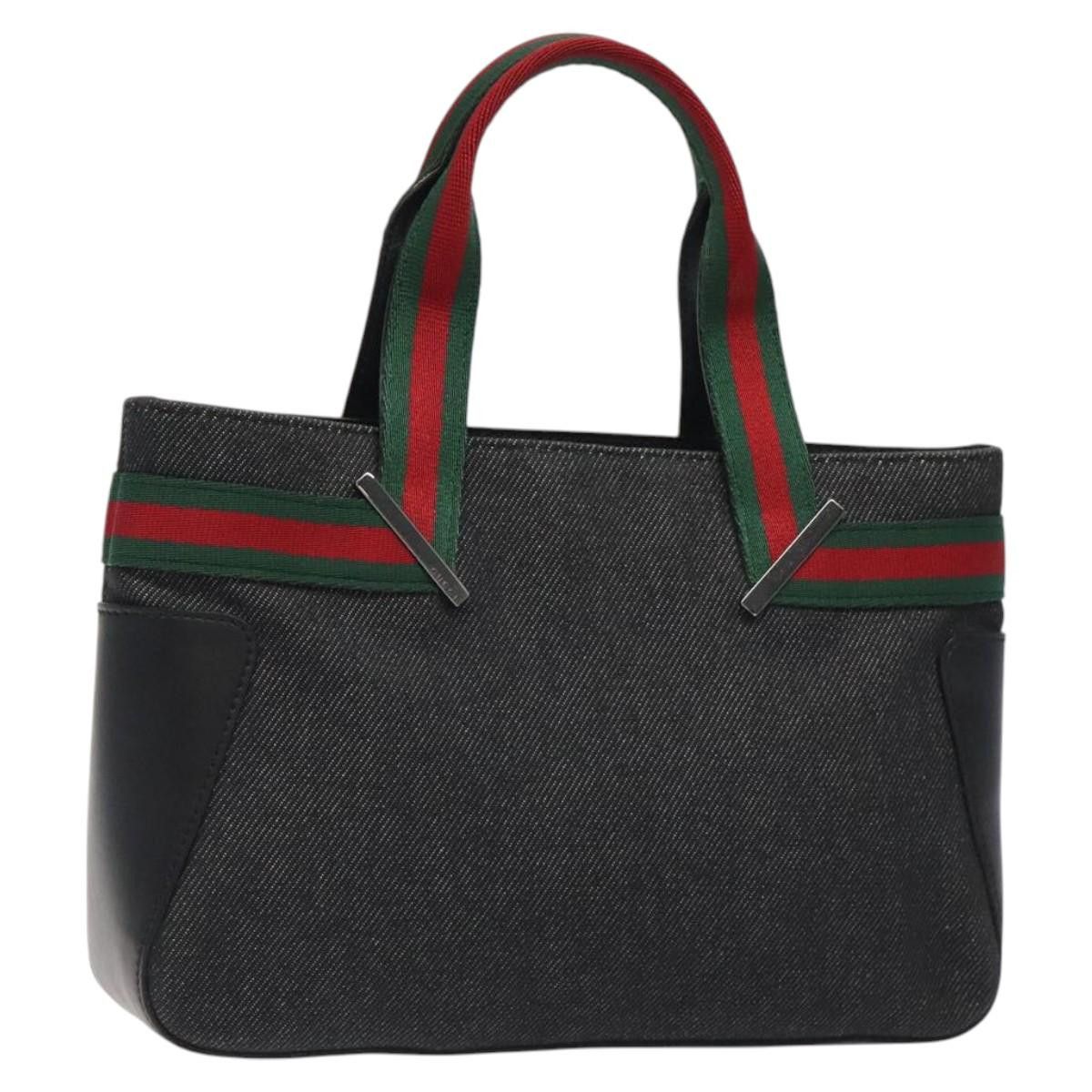 Gucci GUCCI Web Sherry Line Hand Bag Canvas Black Size ONE SIZE - 1 Thumbnail
