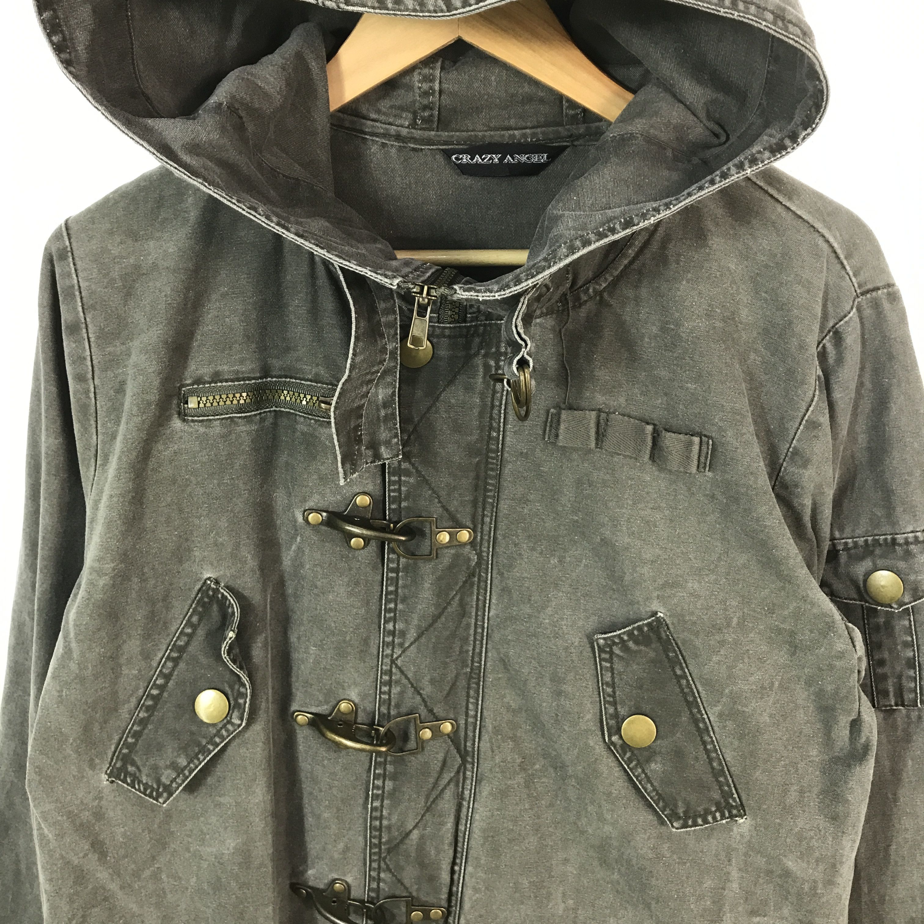 If Six Was Nine × Japanese Brand × Le Grande Bleu (L.G.B.) CRAZY ANGEL BLACK FADED STYLR HOODIES JACKET Size US L / EU 52-54 / 3 - 3 Thumbnail