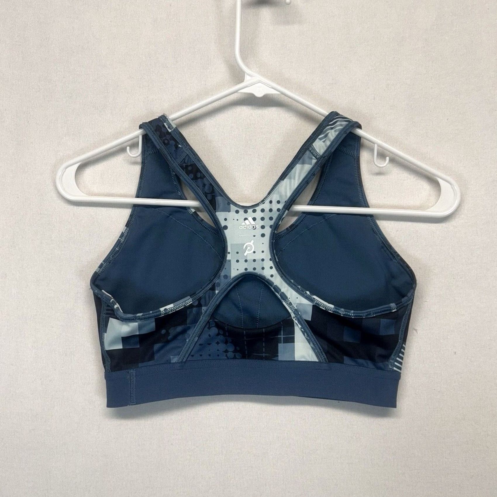 Adidas Adidas Sports Bra Women's M Digi Motion Print Blue Tones Primegreen Activewear Geometric Logo Racerback M Womens Size ONE SIZE - 2 Thumbnail