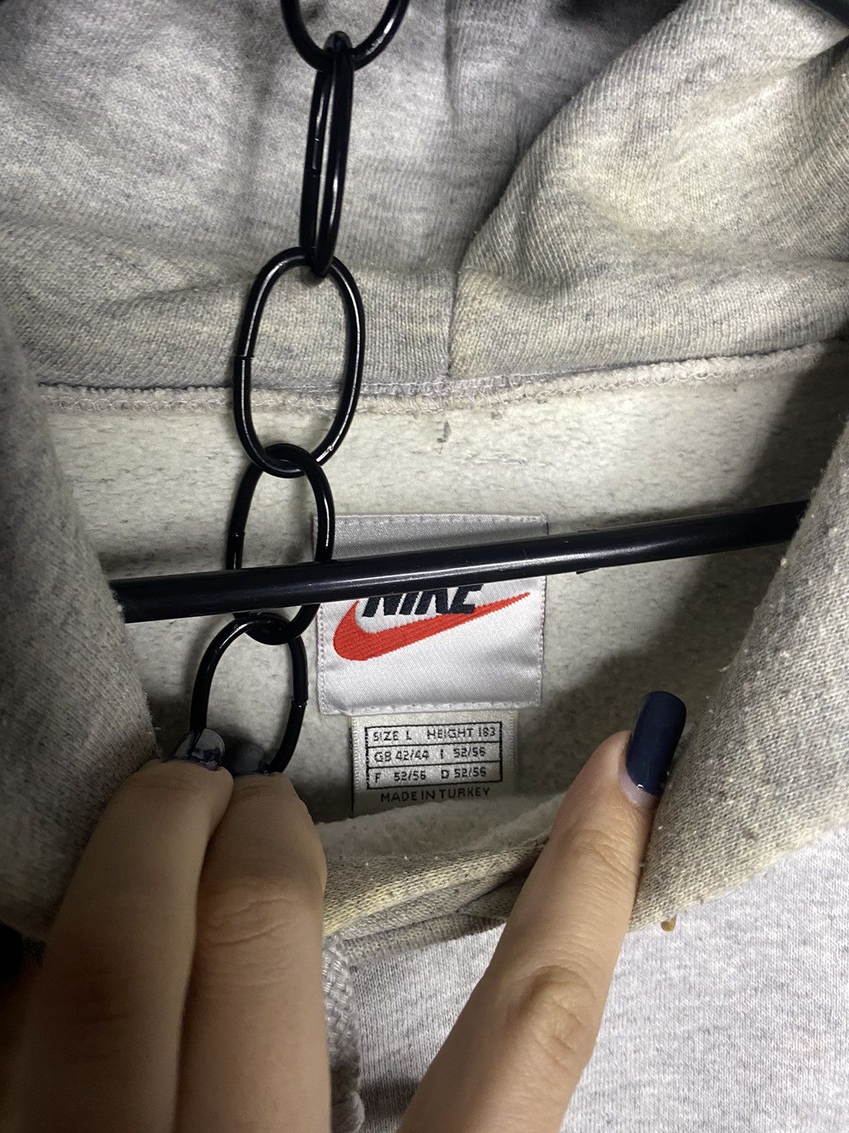 Nike Men's rare blanc hoodie Nike gray streetwear vintage Size US L / EU 52-54 / 3 - 4 Thumbnail