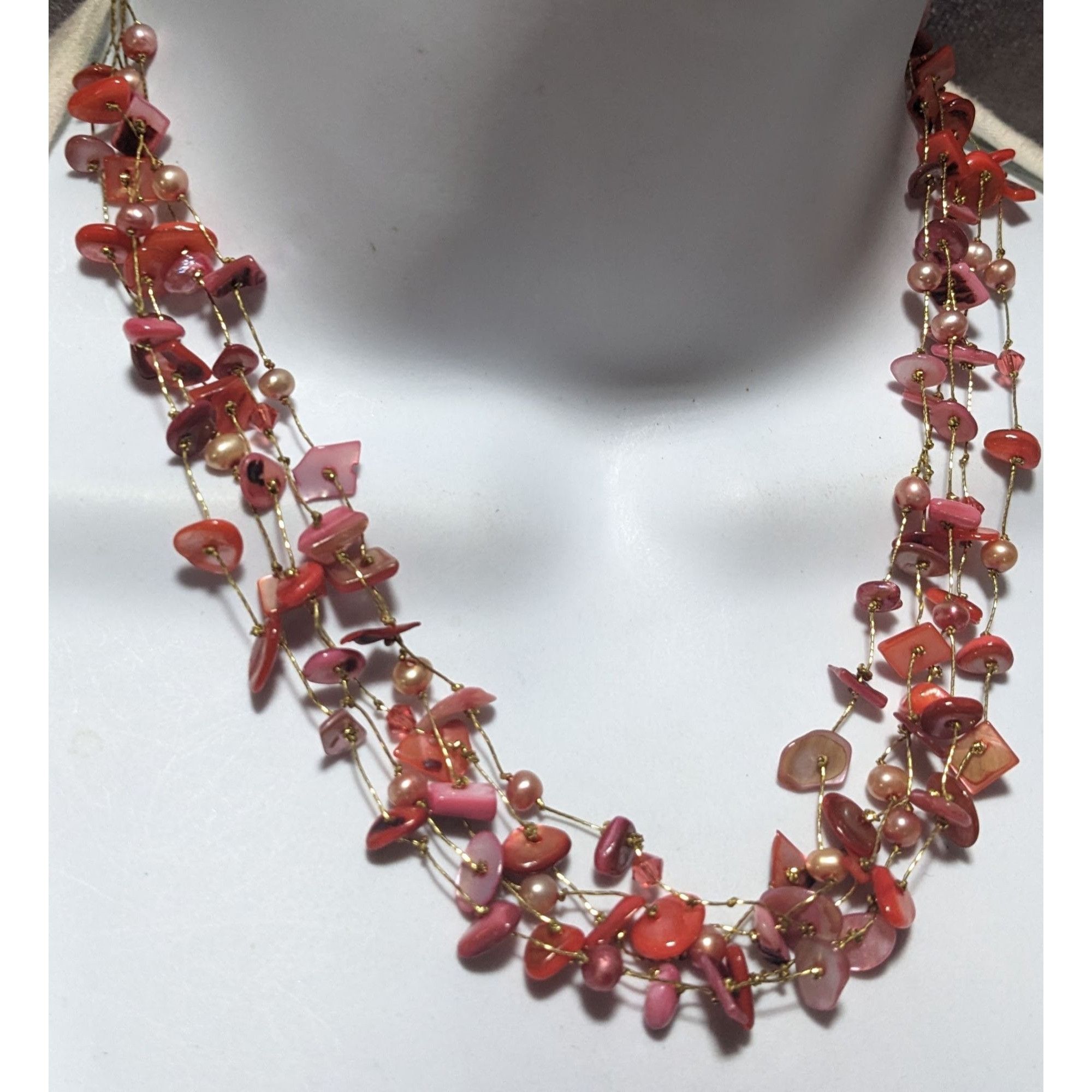 Other Multi-Strand Pink Shell Chip And Pearl Necklace Size ONE SIZE - 6 Thumbnail