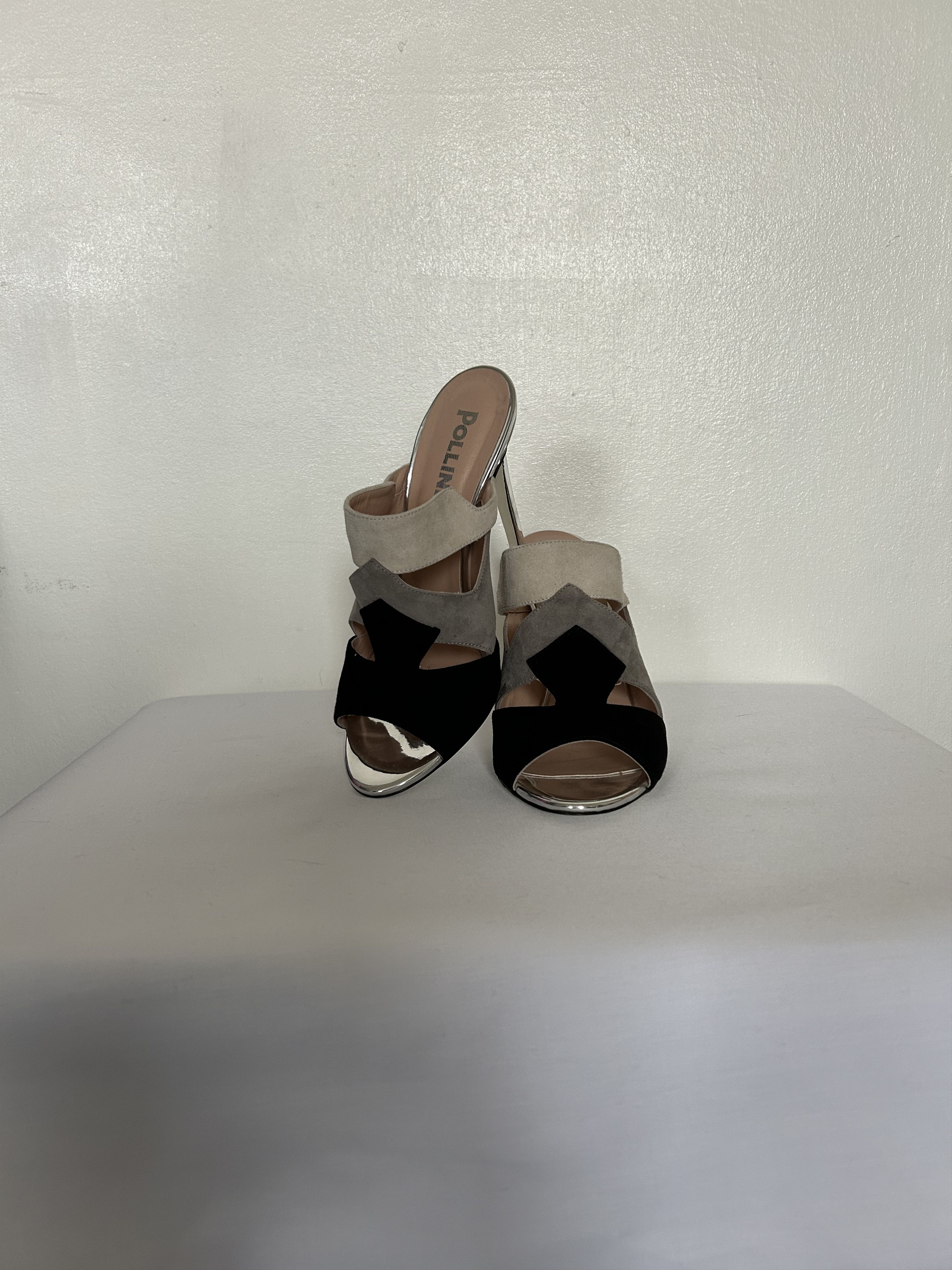 Pollini Pollini "SABOT" Colourblock Suede Heels Size US 6.5 / IT 36.5 - 1 Thumbnail