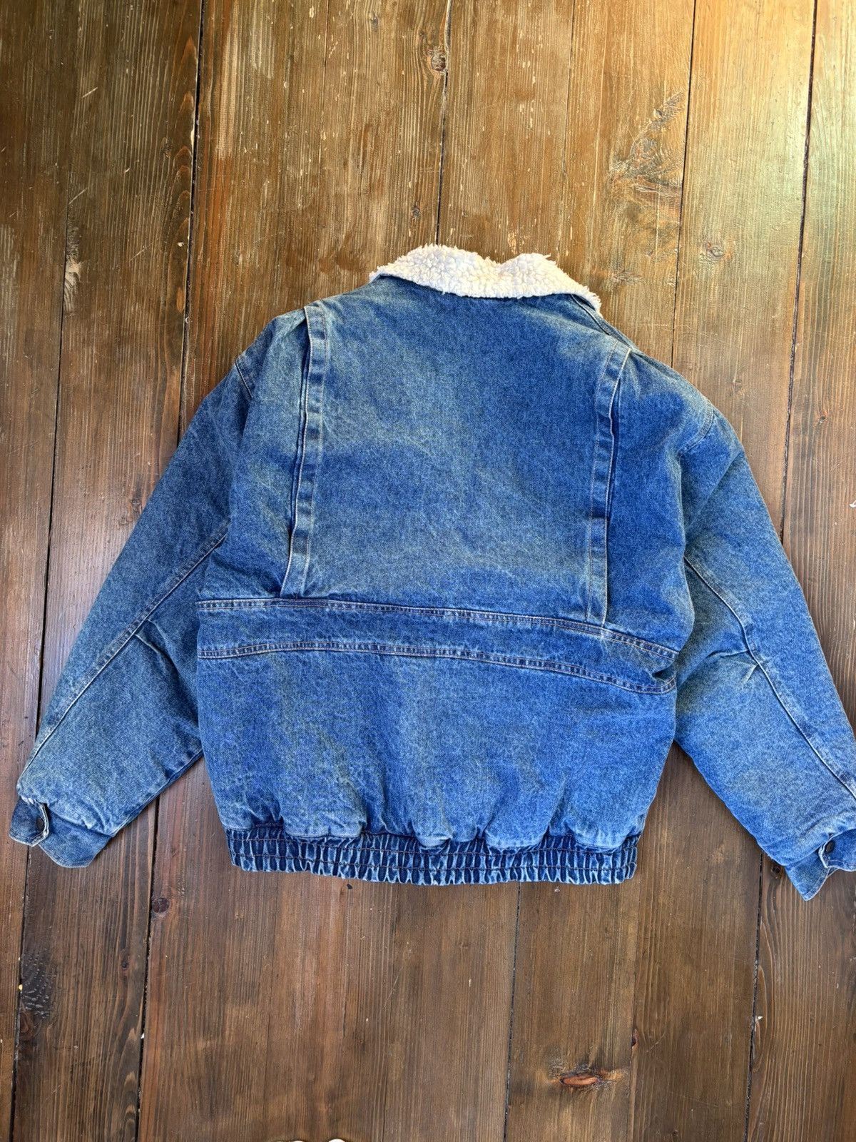 Vintage Vintage Denim Sherpa Bomber Jacket Flyers Archive Streetwear Size US L / EU 52-54 / 3 - 4 Thumbnail