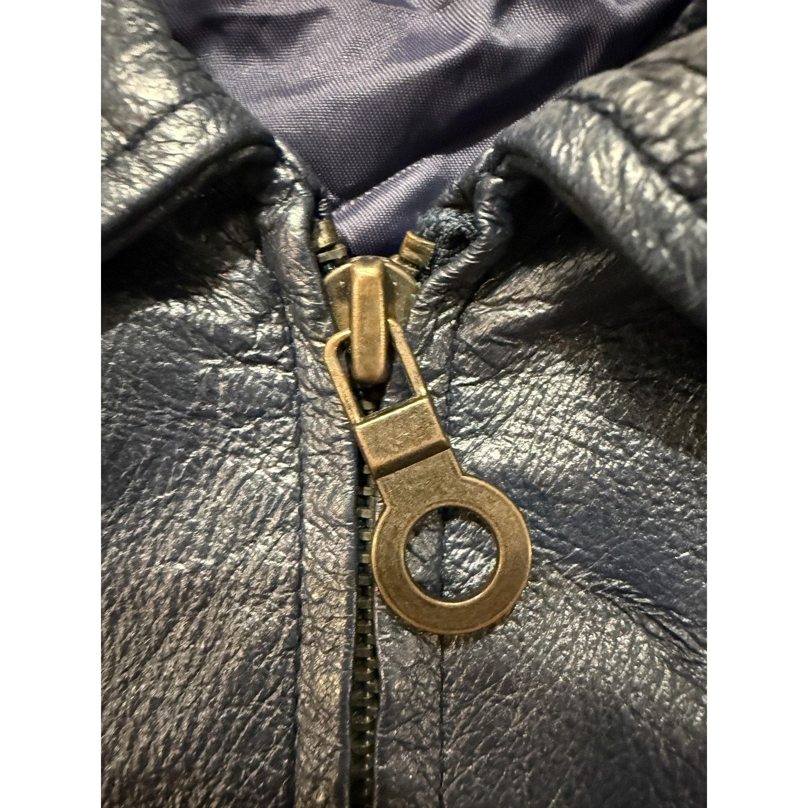 & Other Stories Vintage Mitrani Jacket Womens MED Blue Genuine Leather Korea Size M / US 6-8 / IT 42-44 - 4 Thumbnail