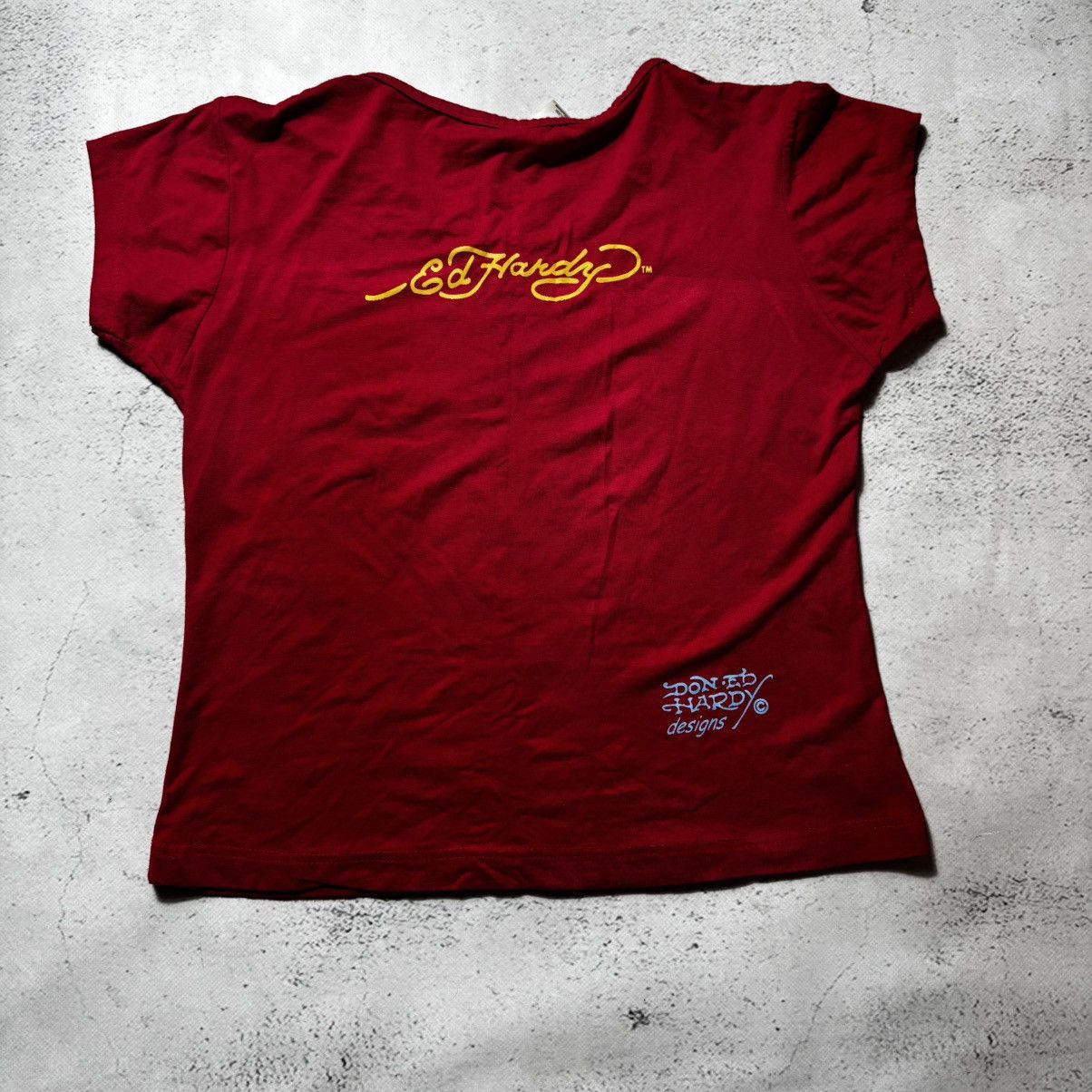Ed Hardy vintage y2k ed hardy t shirt with fire flowers print Size L / US 10 / IT 46 - 6 Thumbnail