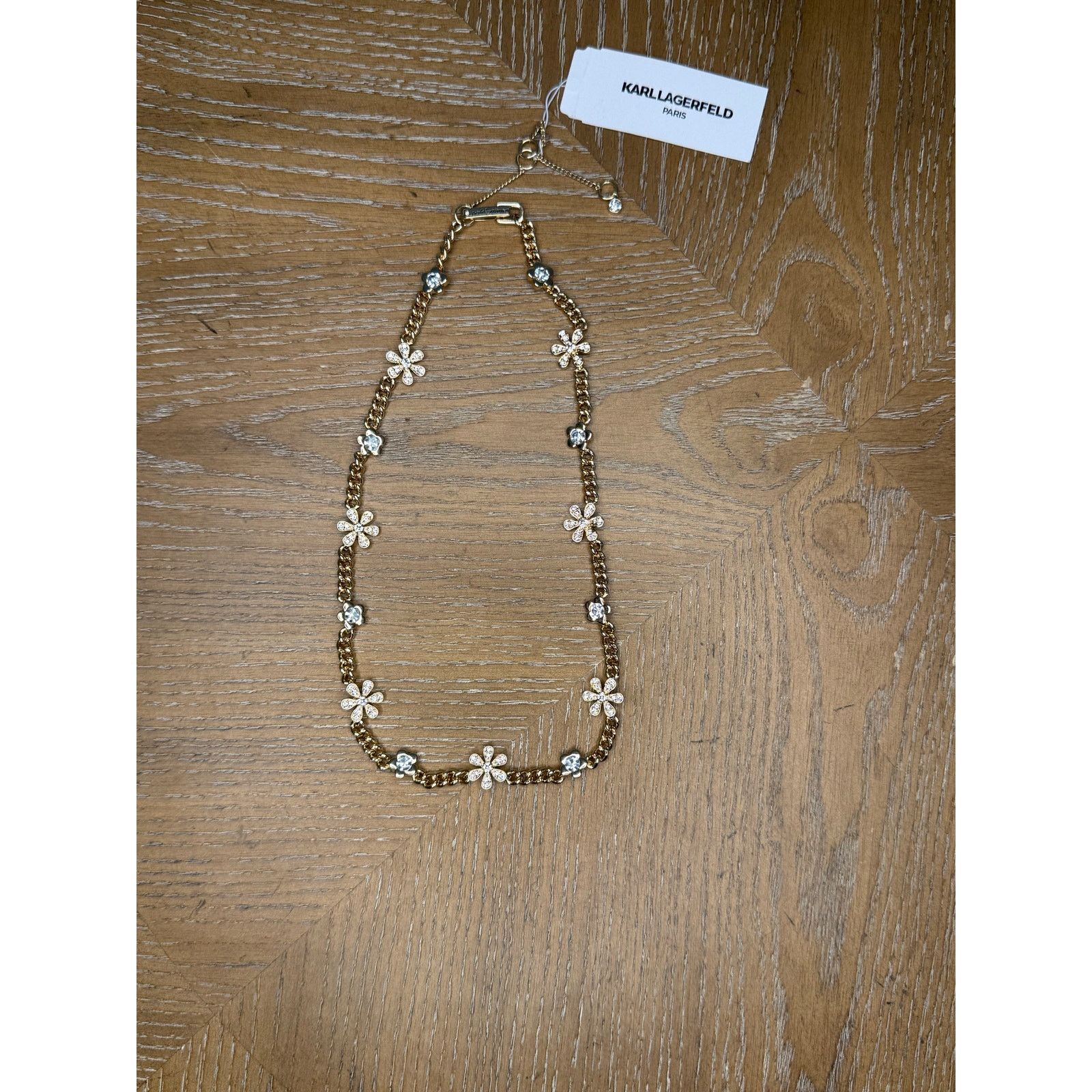 Karl Lagerfeld Karl Lagerfeld Paris Gold Tone Crystal Flower Necklace NWT Size ONE SIZE - 3 Thumbnail