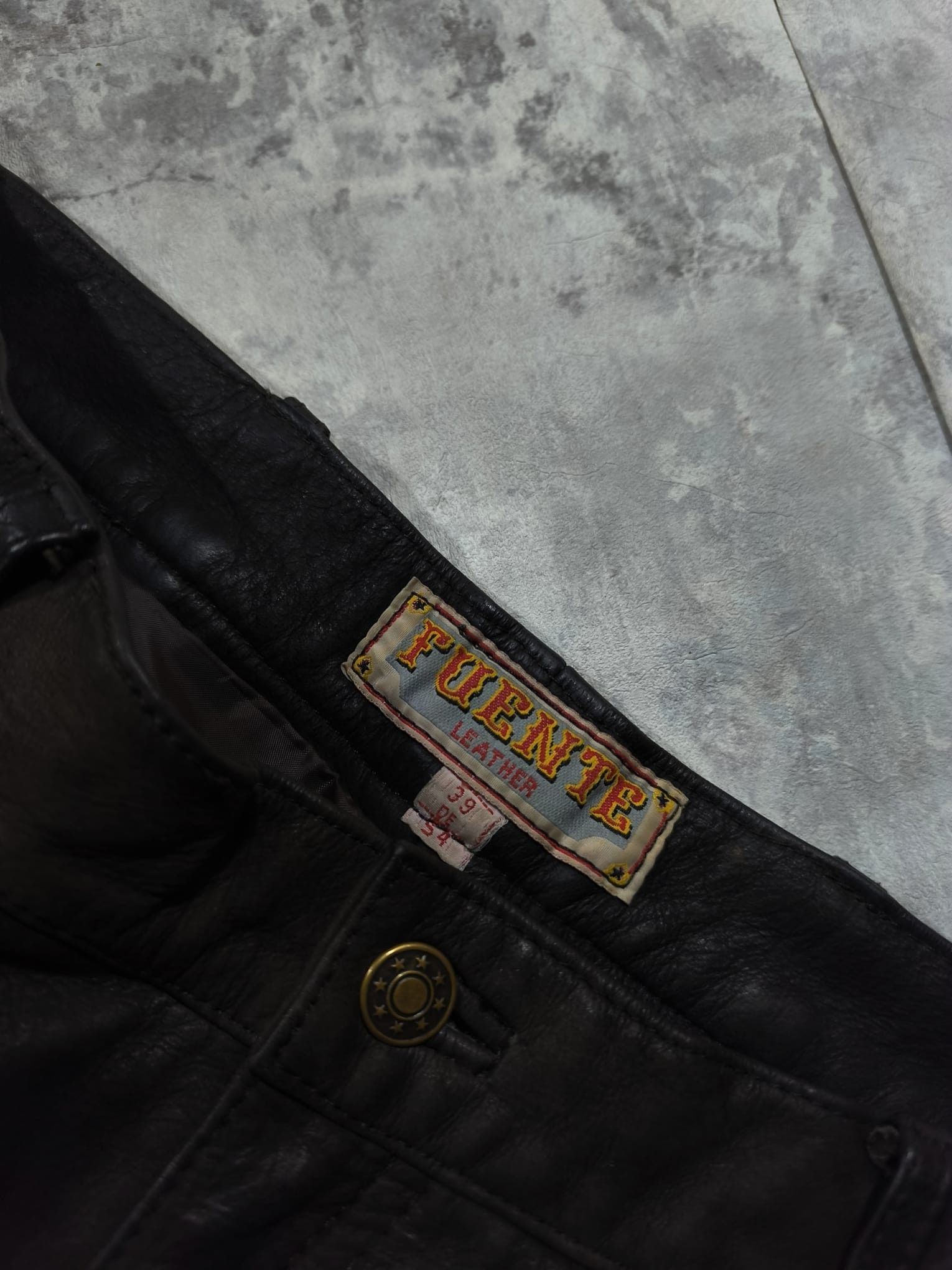 Leather vtg moto opium rockstar western leather jeans kadoya Size US 37 - 6 Thumbnail