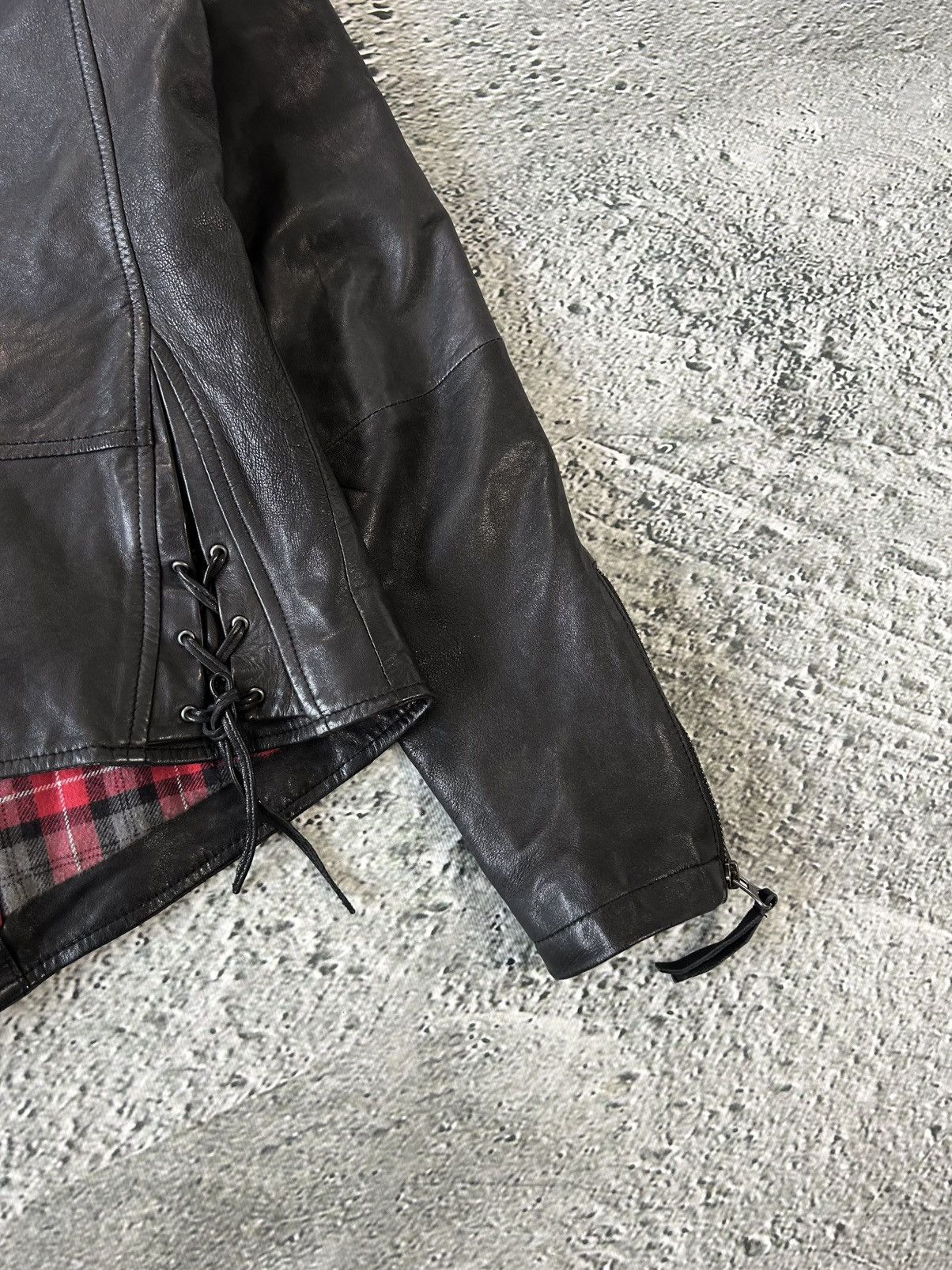 True Religion leather jacket black Y2K Avant Garde