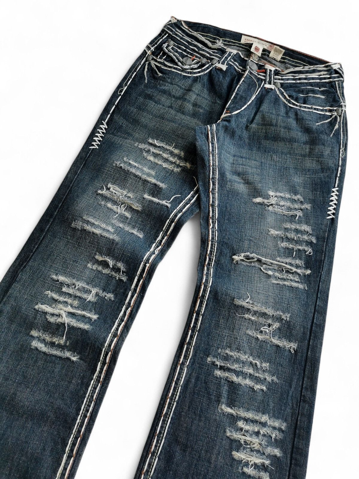 Other Flared Vintage Laguna Beach Big Stitch Denim Bootcut Jeans Size US 33 - 4 Thumbnail