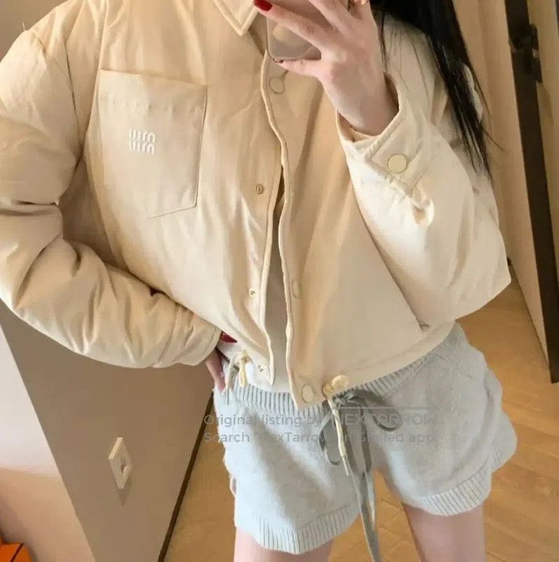 Miu Miu Miu Miu Beige Polyester Cropped Jacket . Size S / US 4 / IT 40 - 9 Thumbnail