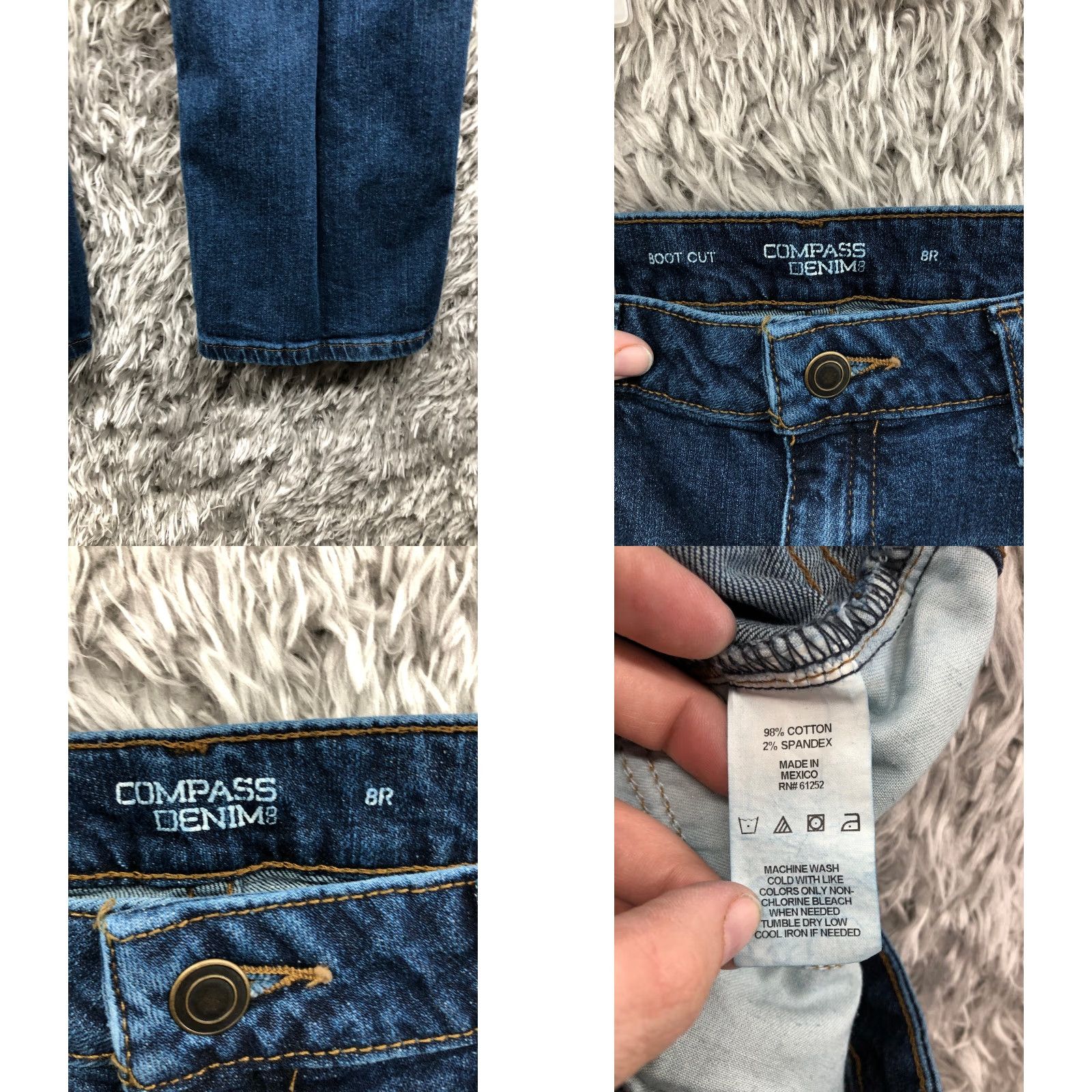 Vintage Compass Jeans Bootcut Womens Size 8 Regular Dark Blue Denim 31 Inseam Mid Rise Modern American Style Size 30" / US 8 / IT 44 - 8 Thumbnail