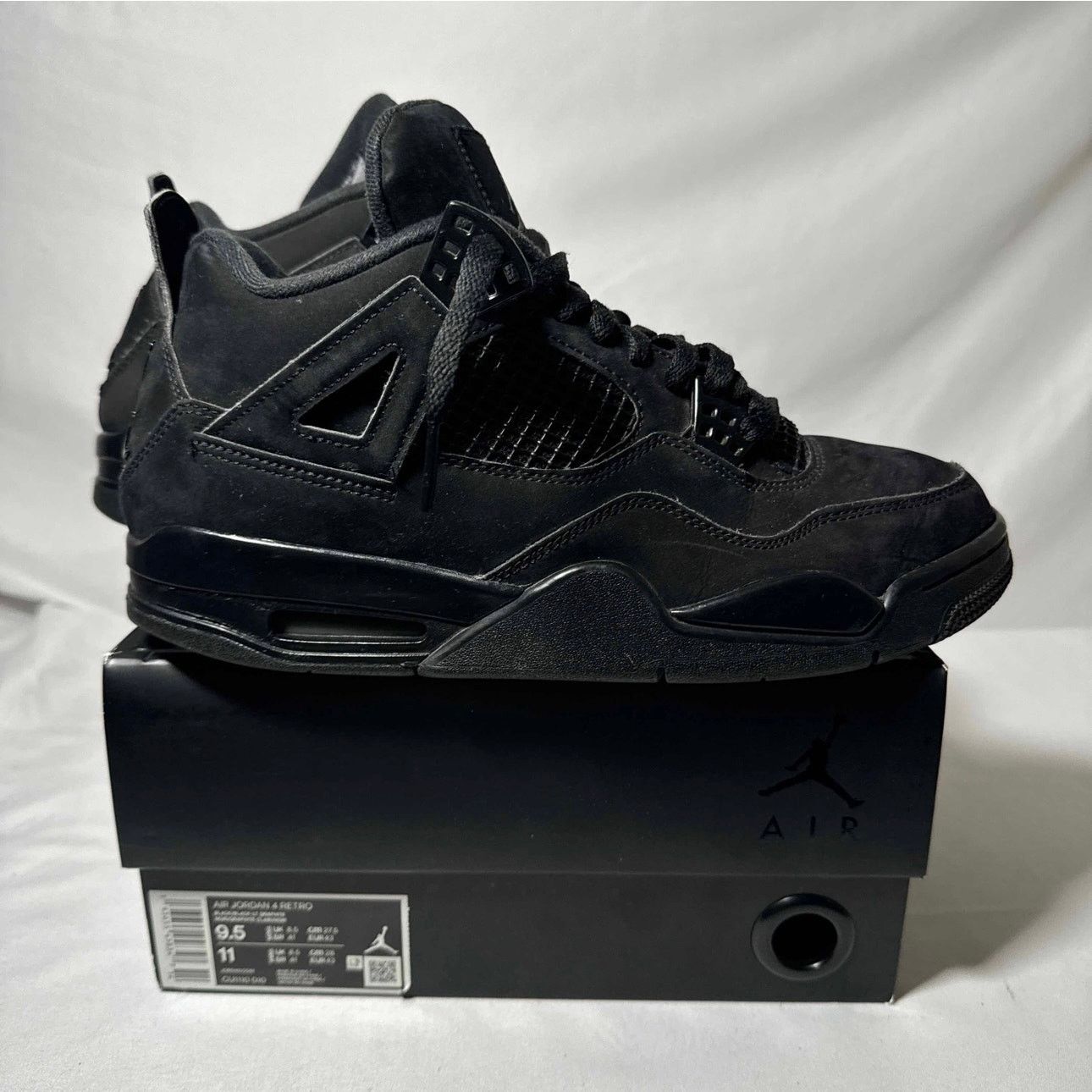 Jordan Brand × Nike Size 9.5 Nike Air Jordan 4 Retro Black Cat 2020 Men's Shoes Size US 9.5 / EU 42-43 - 1 Thumbnail