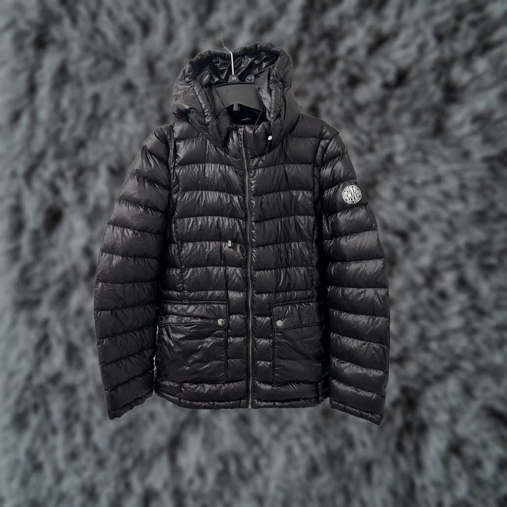 DKNY DKNY Puffer Jacket Womens M Black Hooded Full Zip Pockets Coat Convertible Vest Mens? Girls? Size M / US 6-8 / IT 42-44 - 1 Thumbnail