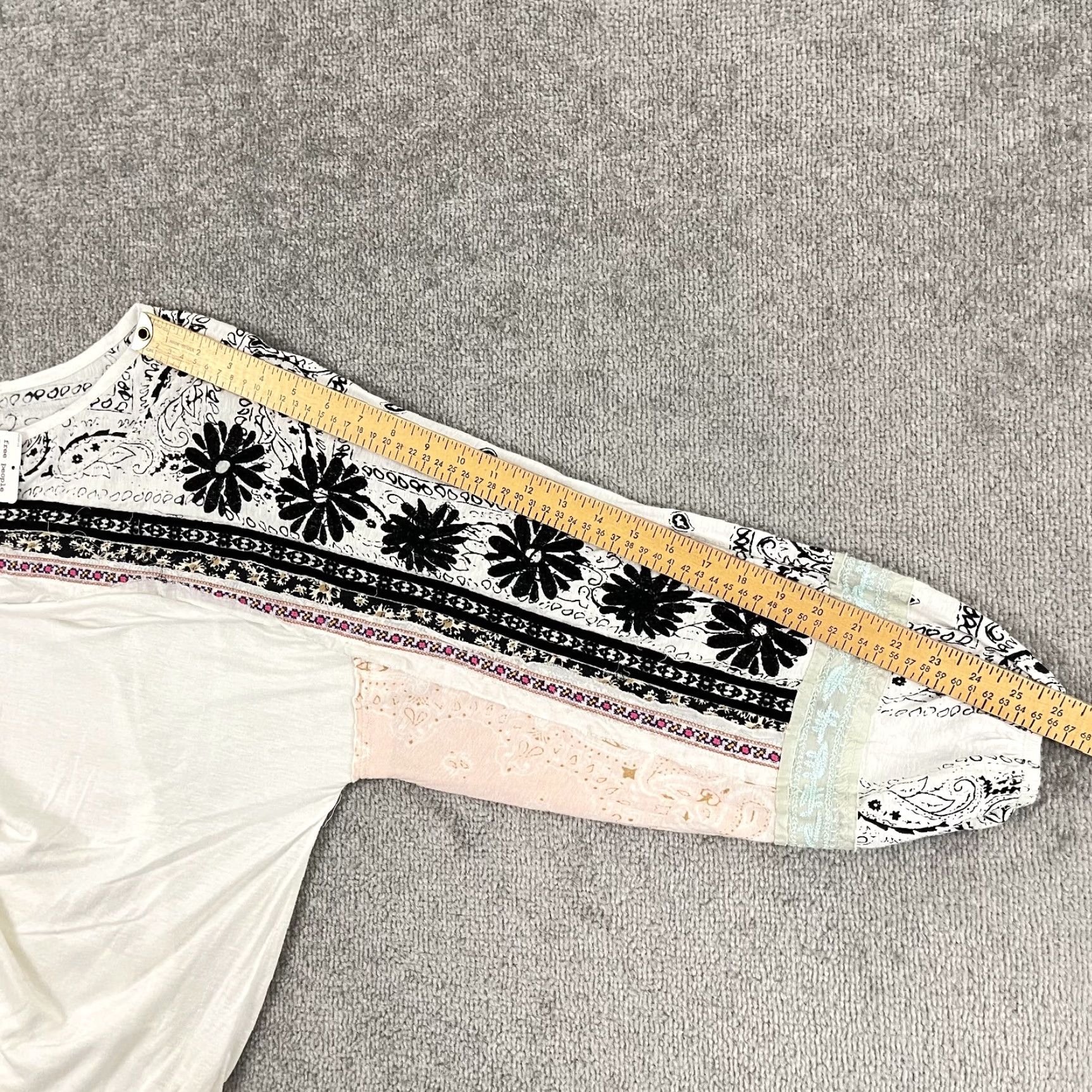 Free People Free People Linen Blouse Top Women’s Medium Oversized Embroidered White Balloon Sleeve Casual Size M / US 6-8 / IT 42-44 - 5 Thumbnail