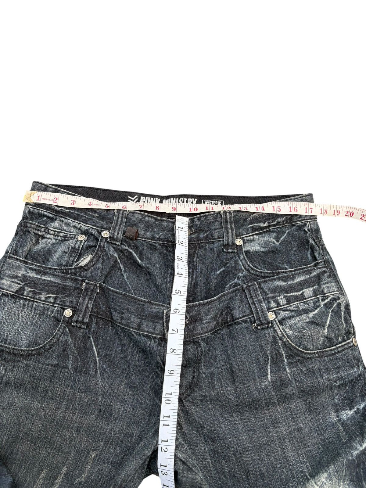 Hysteric Glamour PUNK MINISTRY HYSTERIC DOUBLE WAIST CLAWNMARK DISTESSEDDENIM Size US 35 - 12 Thumbnail
