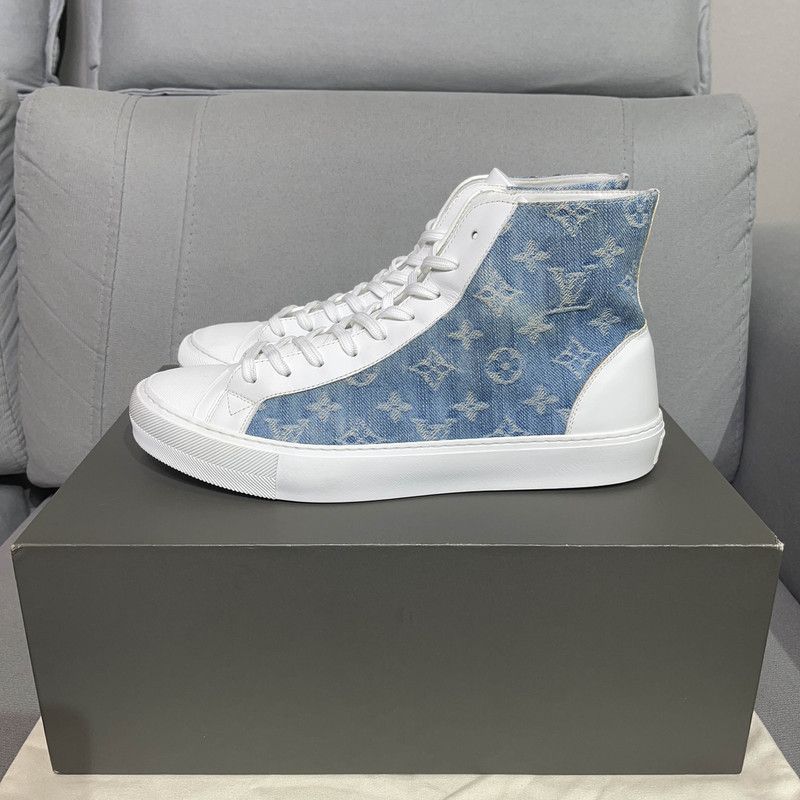 Louis Vuitton Louis Vuitton Tattoo High-Top Denim Fashion Sneakers 0079 Size US 8 / EU 41 - 1 Thumbnail