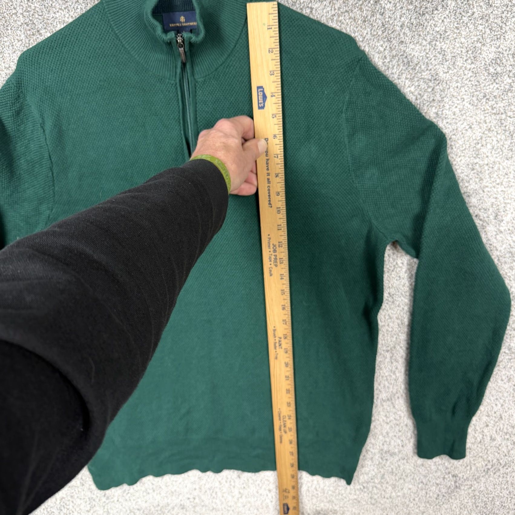 Brooks Brothers Brooks Brothers Sweater Mens L Green 1/4 Zip Mock Neck Cotton Knit Pullover Size US L / EU 52-54 / 3 - 2 Thumbnail
