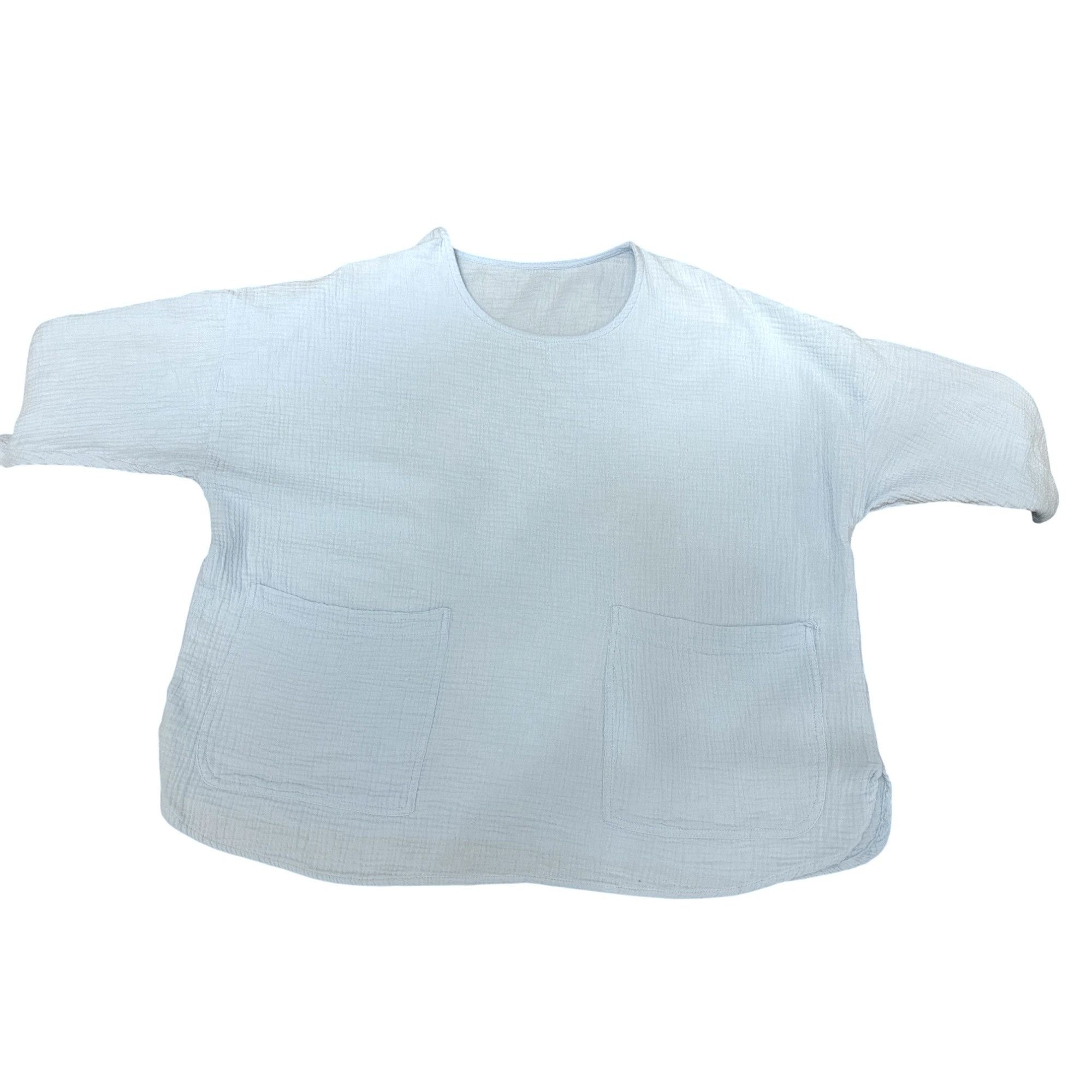 Other CCC Light Blue Cotton Boxy Top All Cotton Front Pockets Long Size XL / US 12-14 / IT 48-50 - 6 Thumbnail