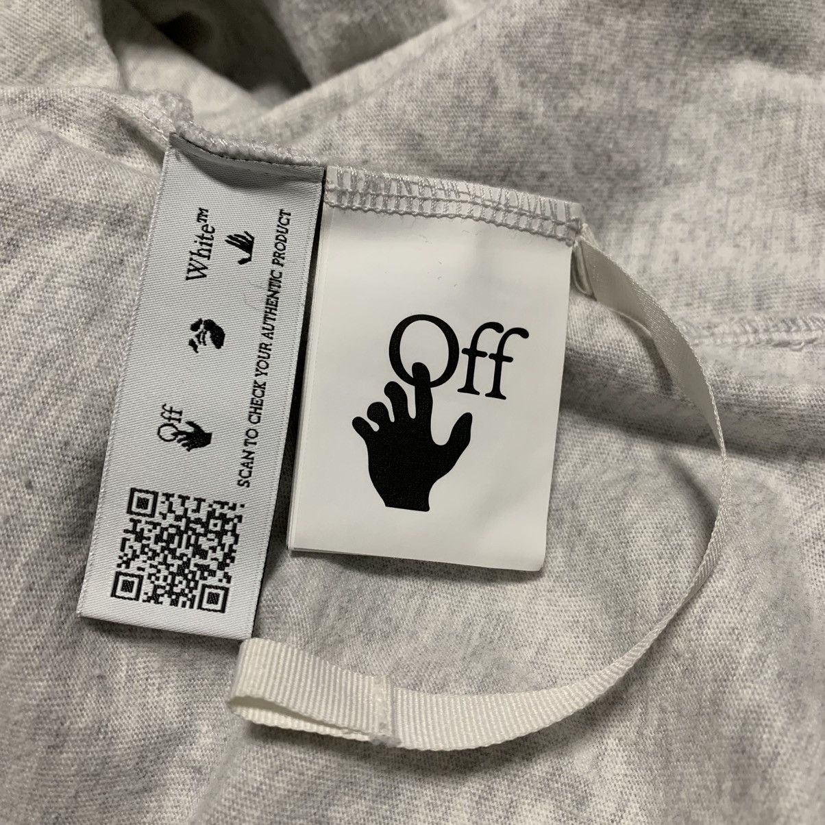 Off-White Off White Medium Hand Logo Grey Tee Virgil Abloh Size US M / EU 48-50 / 2 - 6 Thumbnail
