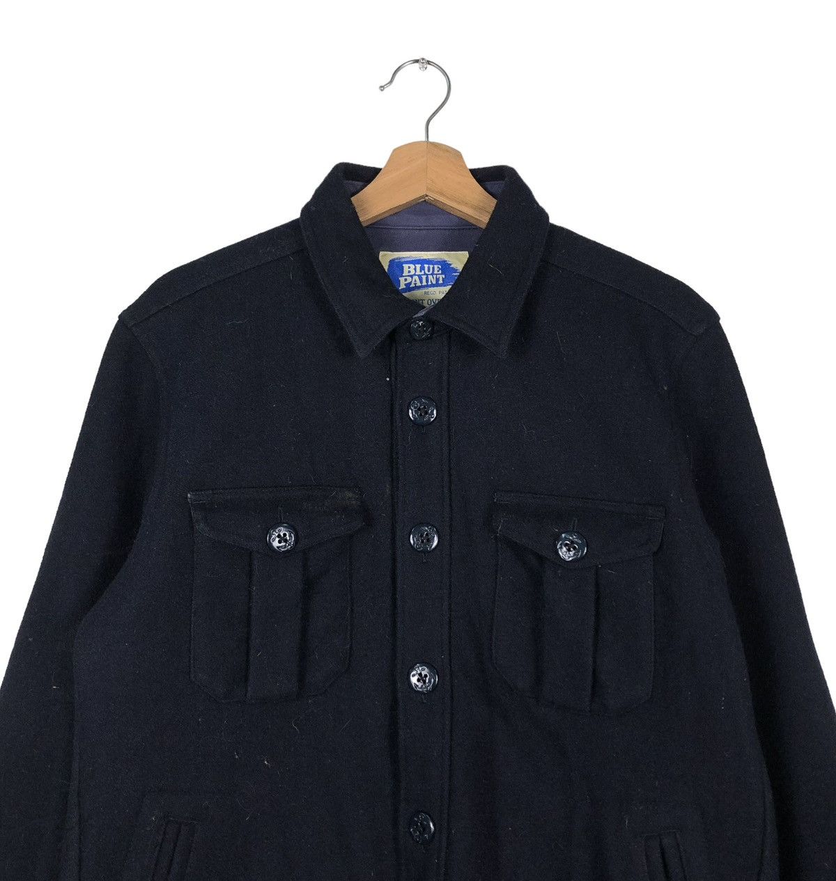 Japanese Brand 🔥VINTAGE BIKER WOOL JACKET BLUE PAINT UNION MADE JAPAN Size US L / EU 52-54 / 3 - 3 Thumbnail