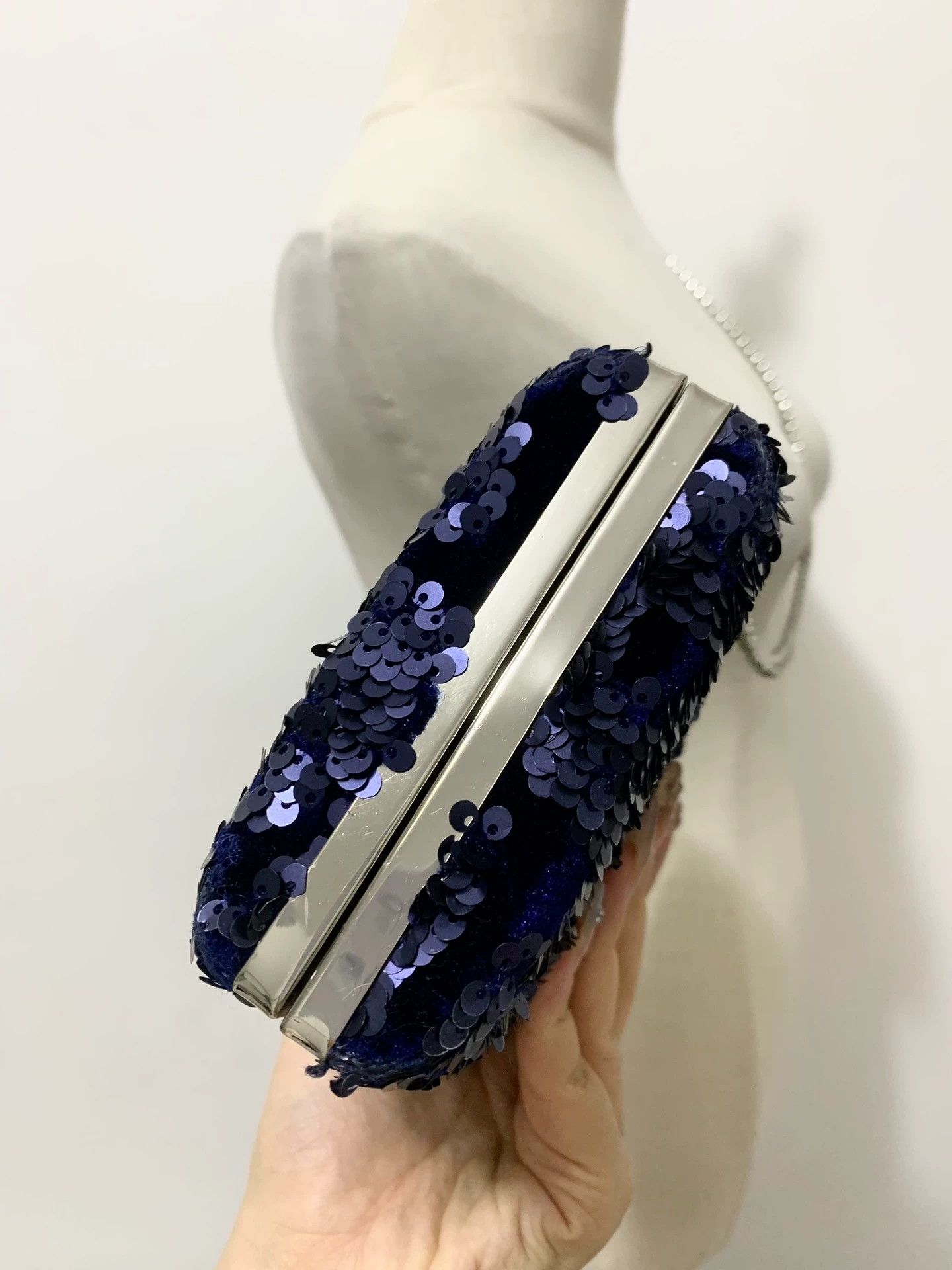 Vivienne Westwood VW Vintage Punk 3D Saturn Sequin Cobalt Blue Evening Bag Size ONE SIZE - 8 Thumbnail