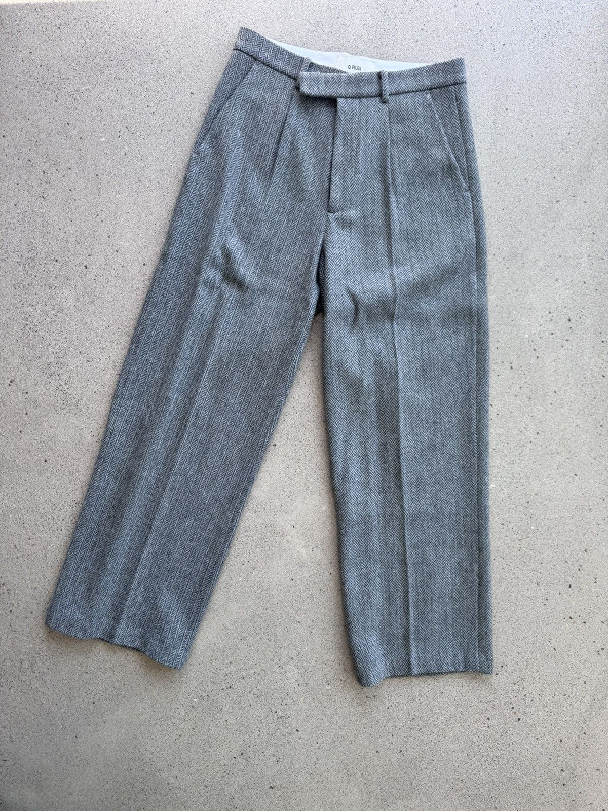 Other O.Files HERRINGBONE WOOL TROUSERS in green/grey Size US 32 / EU 48 - 2 Thumbnail