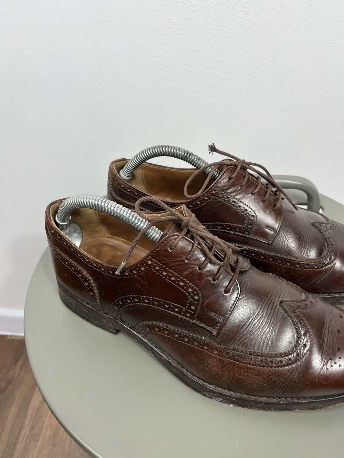 Leather Vintage Brown Leather Brogue Oxford Shoes US 8 Men Size US 8 / EU 41 - 2 Thumbnail