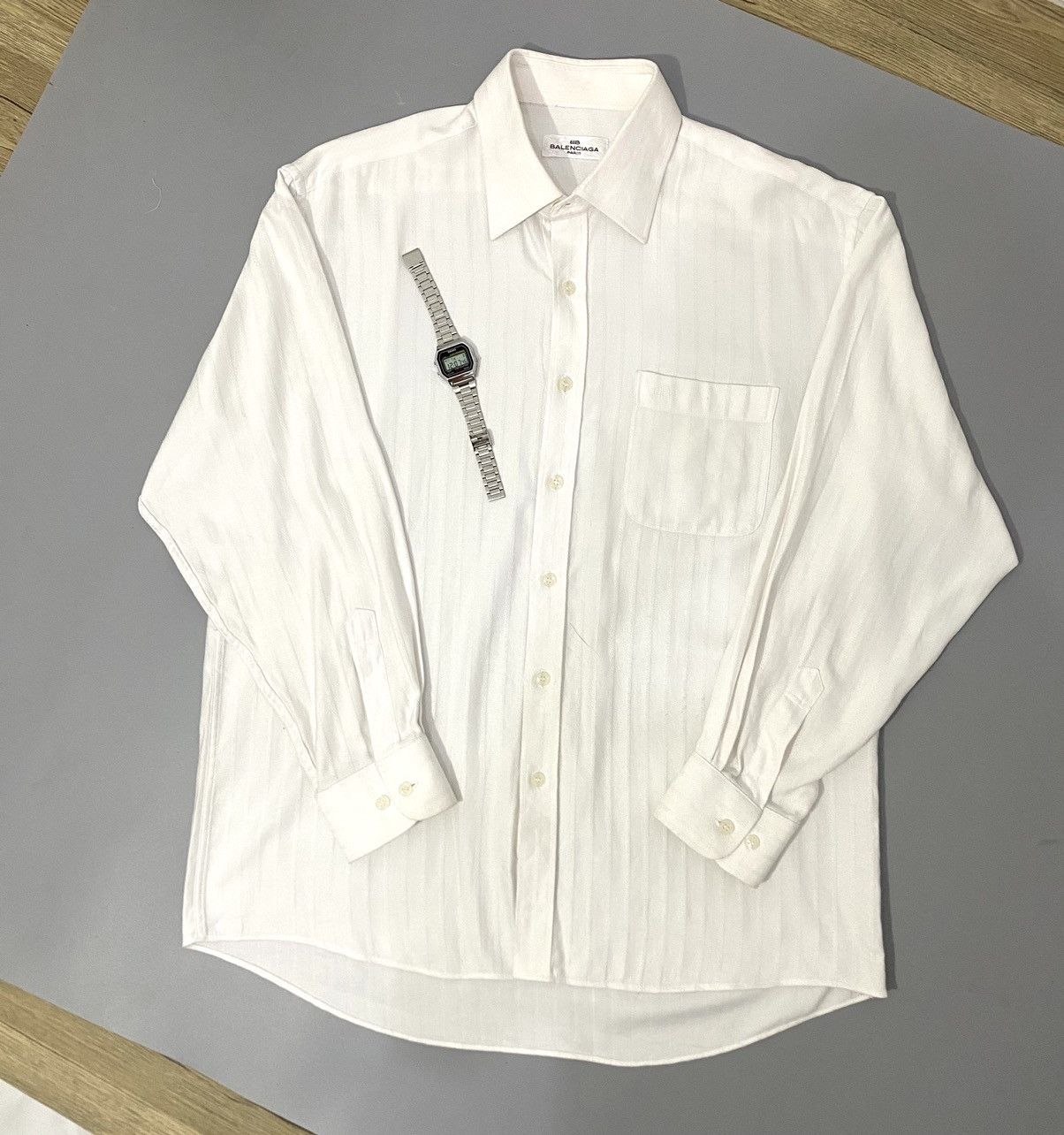 Balenciaga × Vintage 💥All White💥Balenciaga Shirt Buttons Up Size US L / EU 52-54 / 3 - 3 Thumbnail