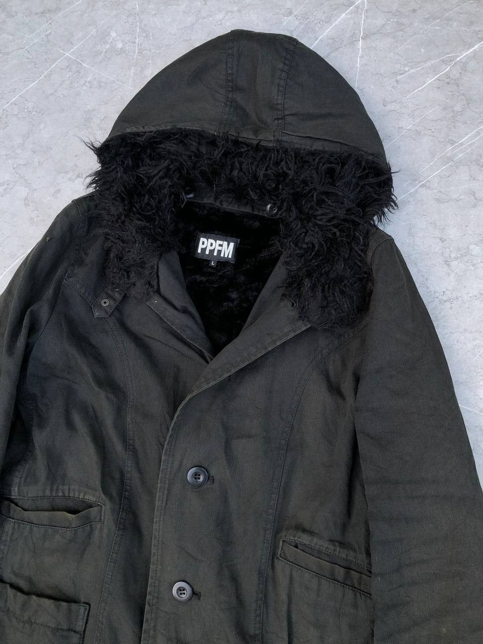 PPFM Thrashed PPFM Fur Hoodie Parkar Jacket Size US L / EU 52-54 / 3 - 6 Thumbnail