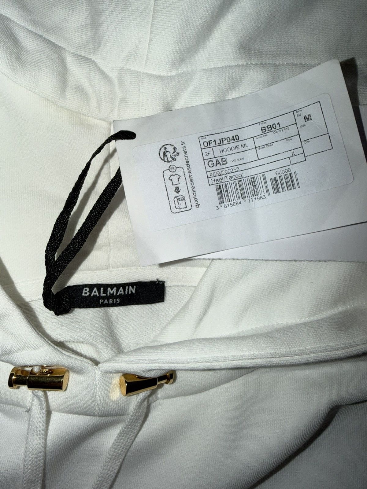 Balmain Balmain Flocked Cropped Hoodie Size M / US 6-8 / IT 42-44 - 3 Thumbnail