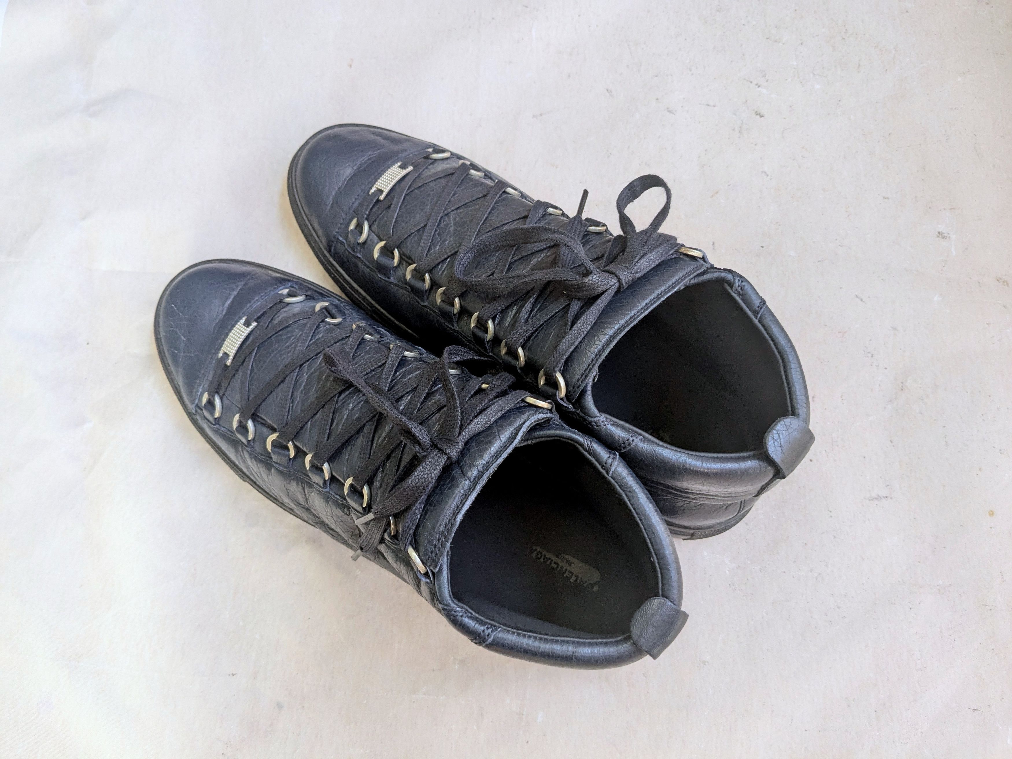 Balenciaga Balenciaga Arena Navy Blue 12 Leather High Tops Size US 12 / EU 45 - 13 Thumbnail