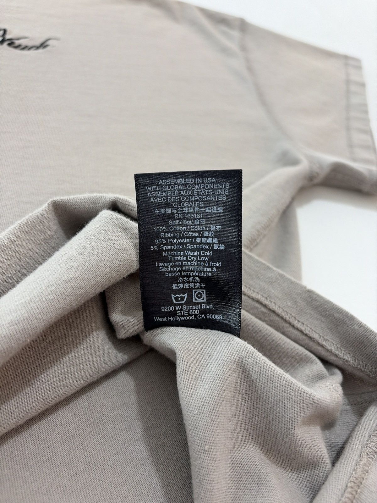 Rhude Rhude Beige Reverse Embroidered Logo Tee Size US L / EU 52-54 / 3 - 7 Thumbnail